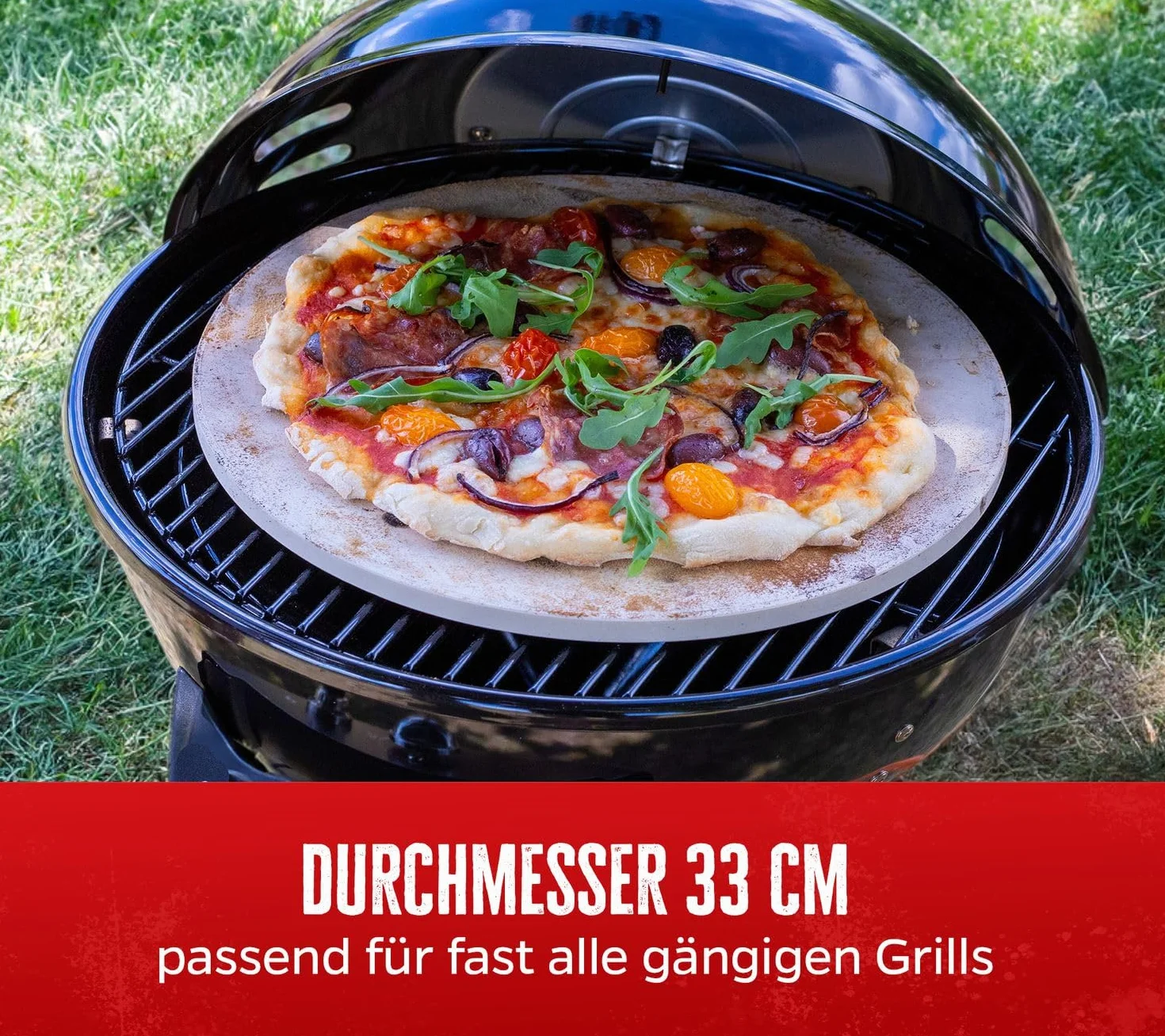 Grillfürst Okrągły kamień do pizzy z kordierytu Ø 33 cm do grilla i piekarnika