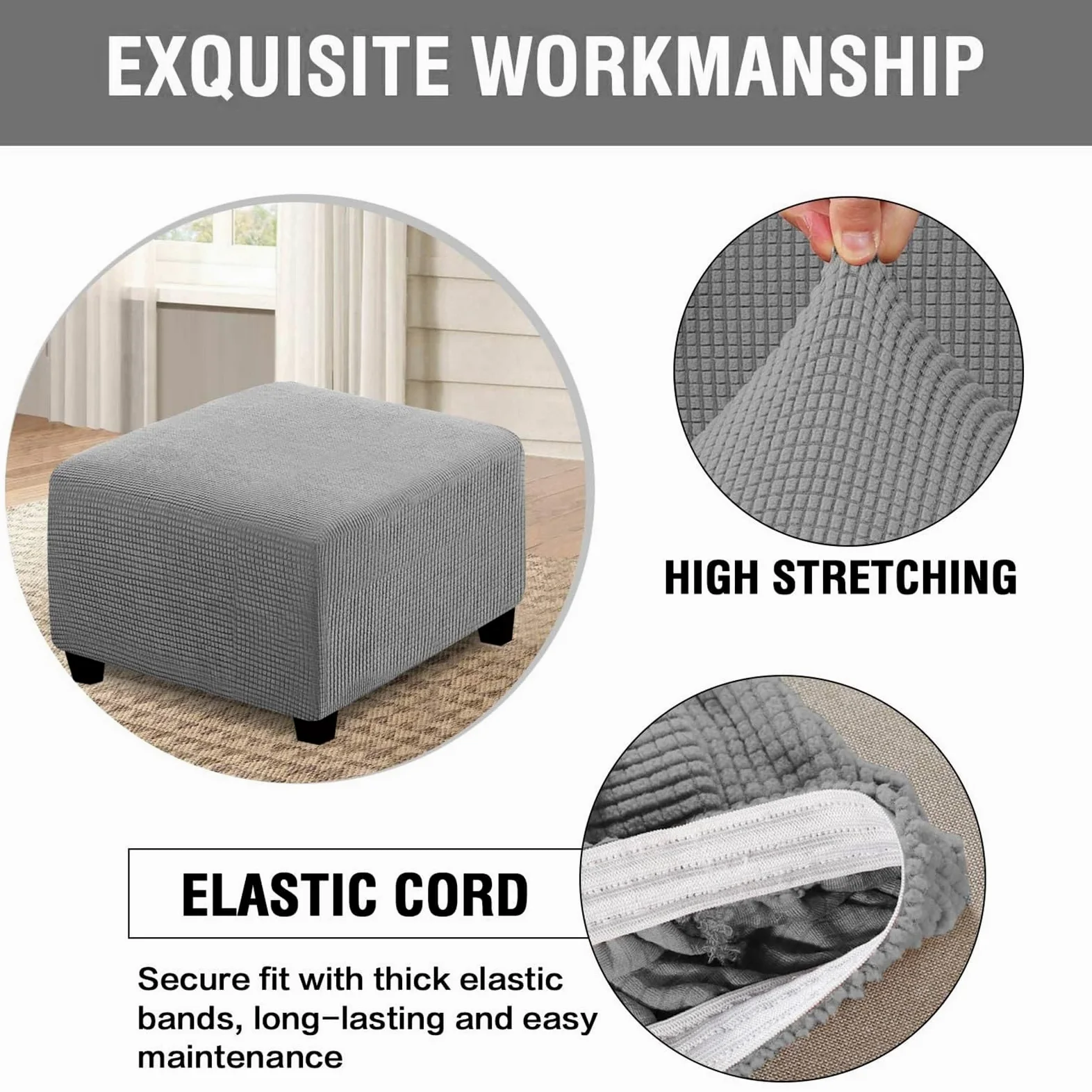 Elastyczny pokrowiec na otomanę/okrągły aksamit zdejmowana i nadająca się do prania pufa pokrowiec na podnóżek 40/60/70/80/90/100 cm ochraniacz na stołek na sofę (kolor: 21@)