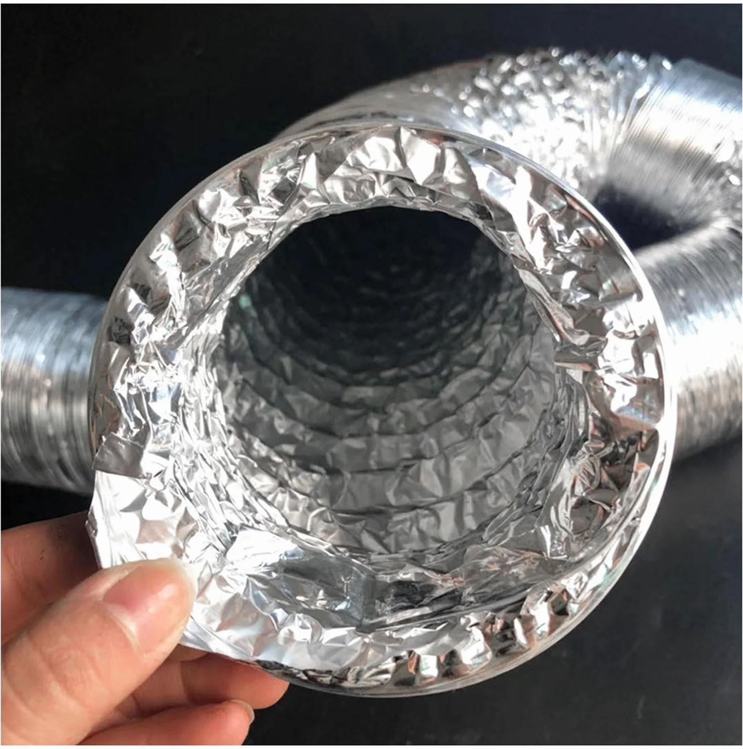 Przewód wentylatora, 80 mm-300 mm 2m-5 m wąż aluminiowy z opaskami zaciskowymi i taśmą (5 m, 180 mm)
