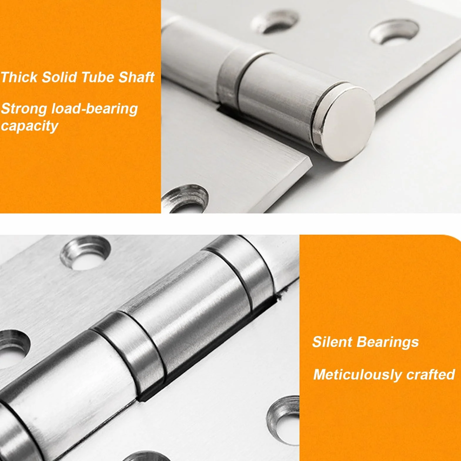 Thicker Narrow Full Mortise Butt Hinges for Interior Door, 5-inch (127 Mm), Stainless Steel Door Hinges, 4 Pack(Black)