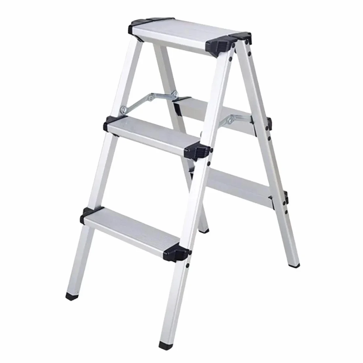 TREPPE Aluminiowa drabina składana dwustronna nożycowa 3 stopnie
