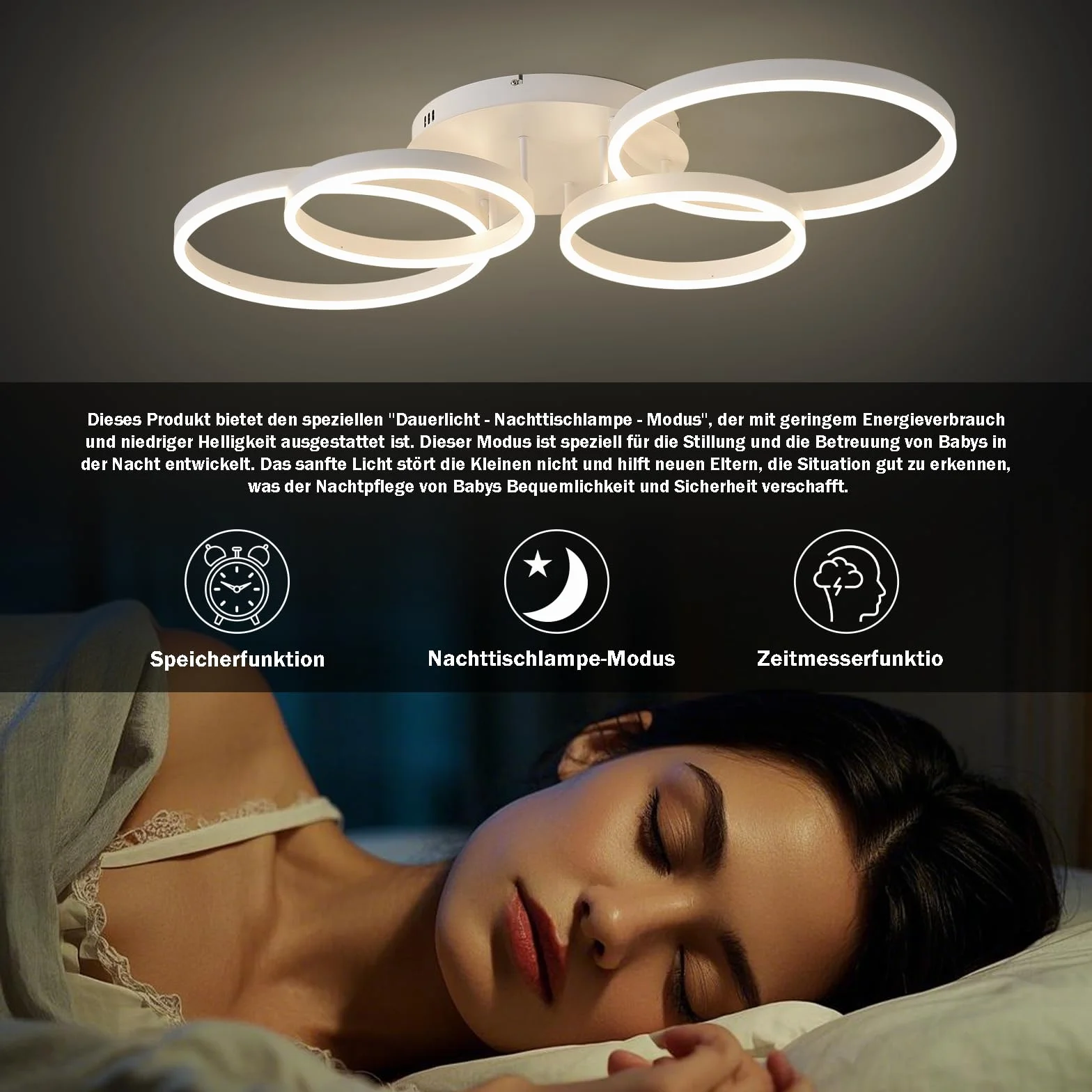 Lampy sufitowe LED, ściemniana lampa sufitowa, 100 cm, energooszczędna dioda LED, pilot zdalnego sterowania, zmiana koloru, do salonu, sypialni, pokoju dziecięcego