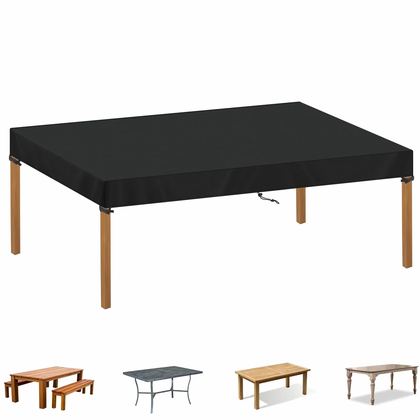 Pokrowiec na stół ogrodowy 180x90x15 cm wodoszczelny ochronny UV