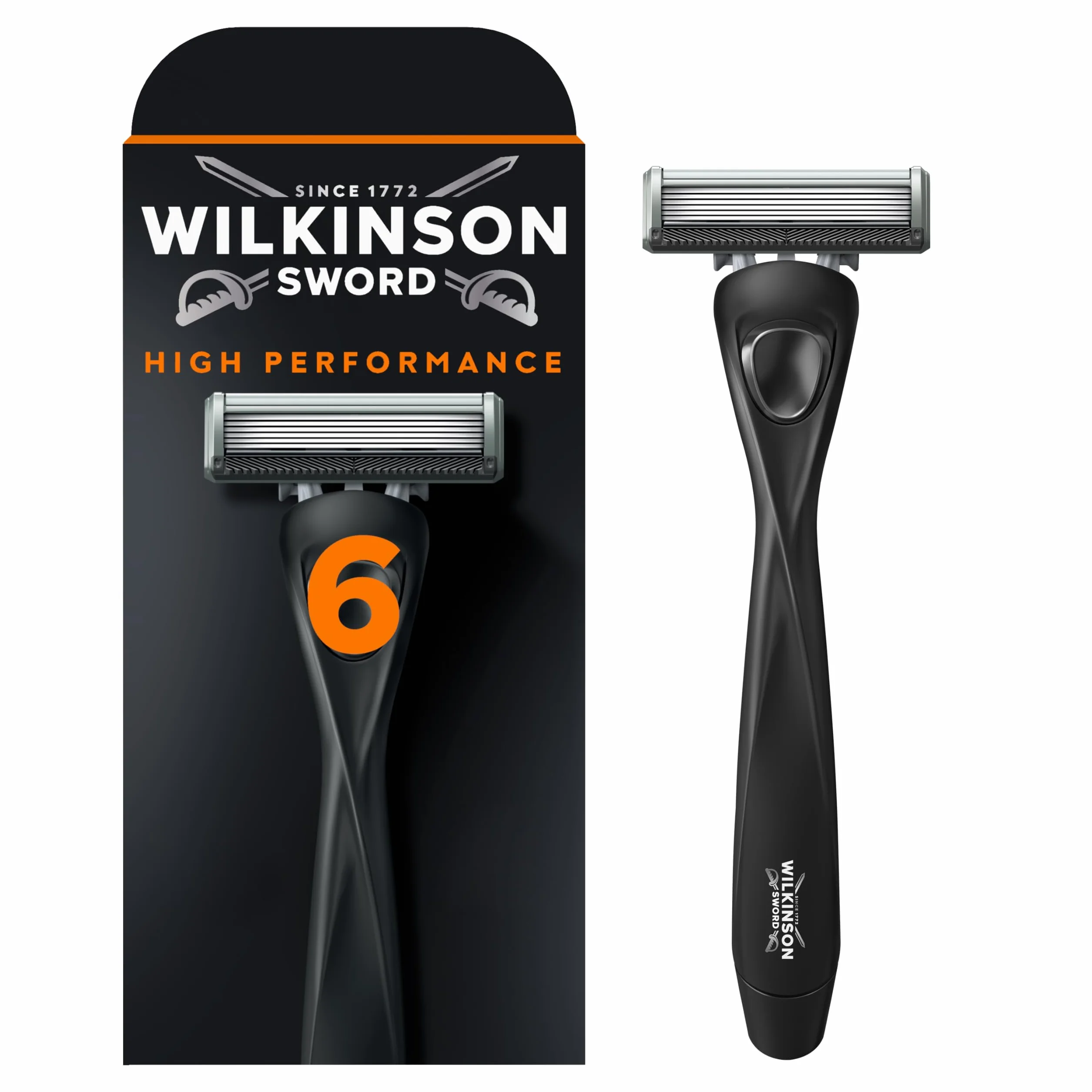 Wilkinson Sword - Wilkinson 6 golarek dla mężczyzn, golarka + 1 ostrze do golenia, 6 ostrzy powlekanych diamentami dla wyjątkowo dokładnego golenia