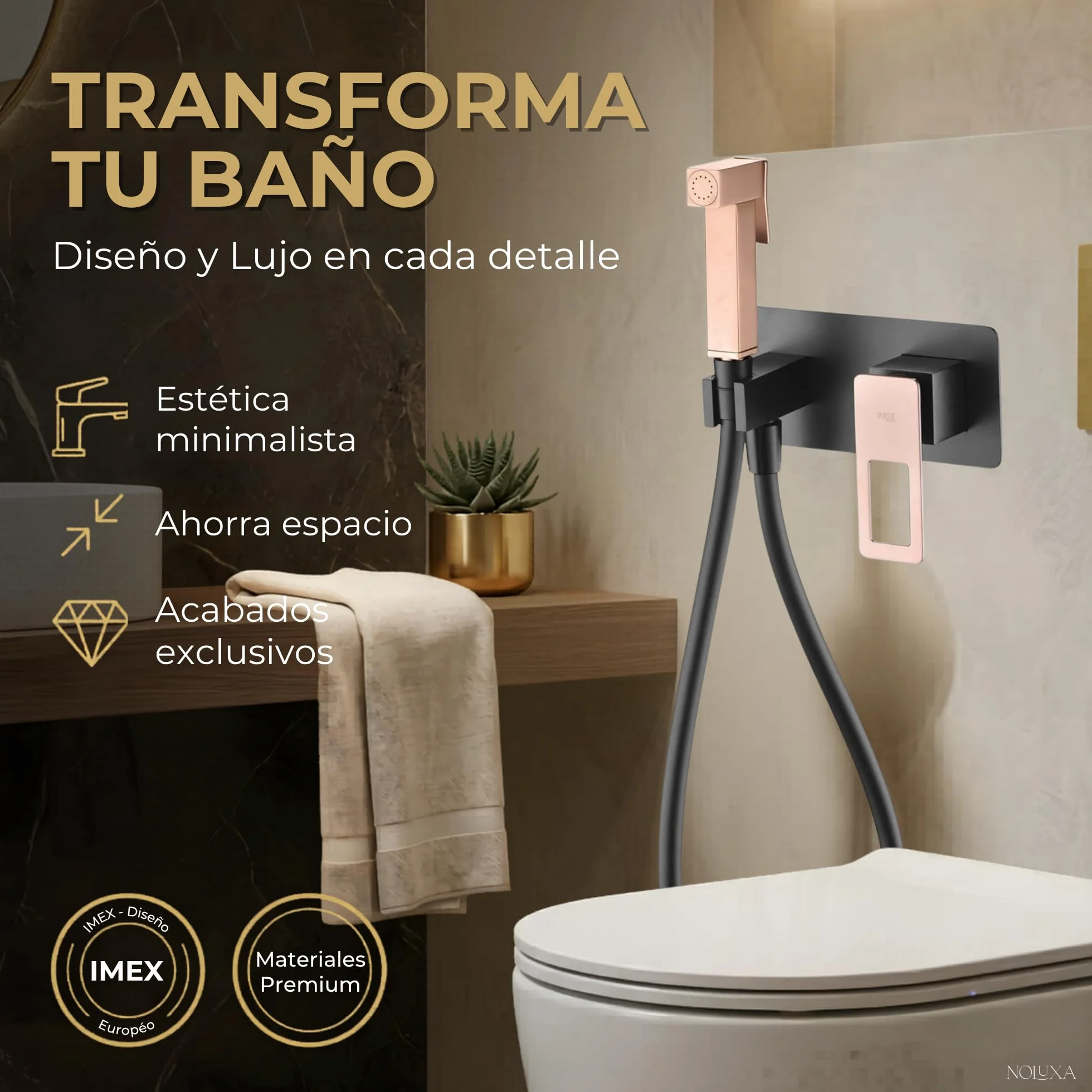 IMEX kran bidetowy, bateria bidetowa, bateria bidetowa, bateria bidetowa z mieszaczem ciepłej i zimnej wody, bateria bidetowa, bateria bidetowa, łatwa instalacja, seria szwedzka, kolor czarny, różowe