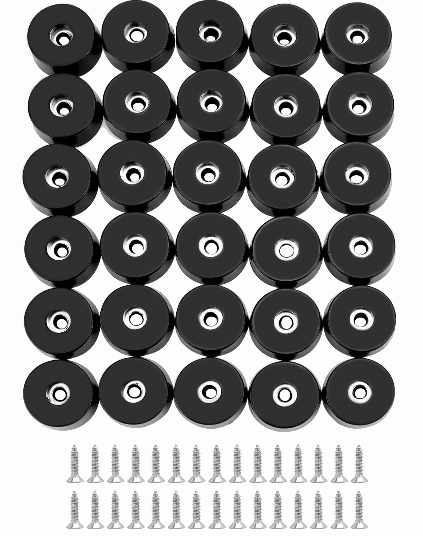 QWORK Gumowe nóżki do mebli ze śrubami ze stali nierdzewnej 304, antypoślizgowe i odporne na zużycie gumowe ochraniacze na nogi meblowe do różnych mebli, 25 x 23 x 9 mm