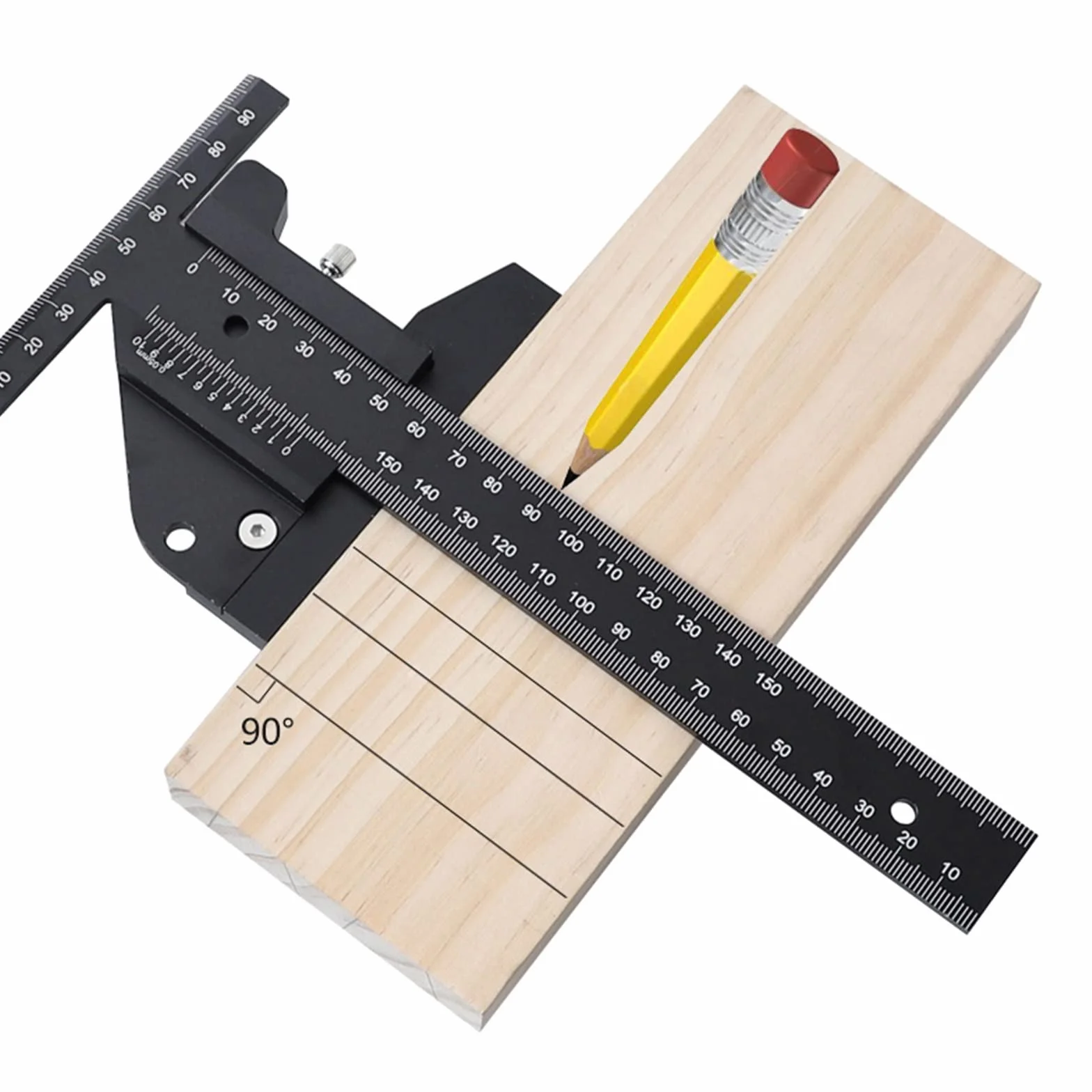 Cyfrowe Narzędzia Pomiarowe 0-150/300mm linijka do drewna typu T Scribe Metric wielofunkcyjny suwmiarka ze stopu aluminium pomiaru linii(0-300mm)