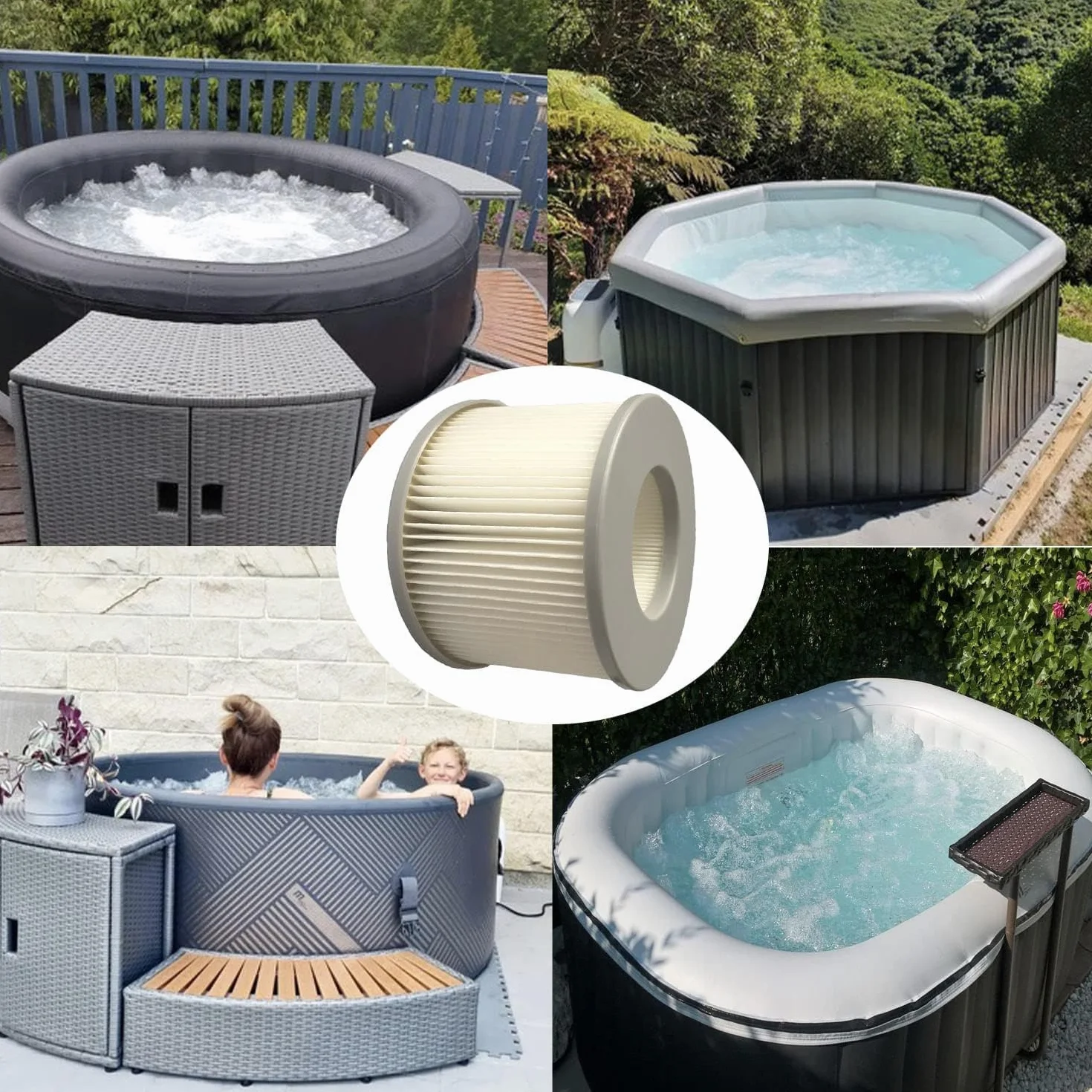 Wkłady filtrujące do jacuzzi MSPA zestaw 2 zamiennych wkładów do nadmuchiwanych basenów i spa Bubble Spa od 2020