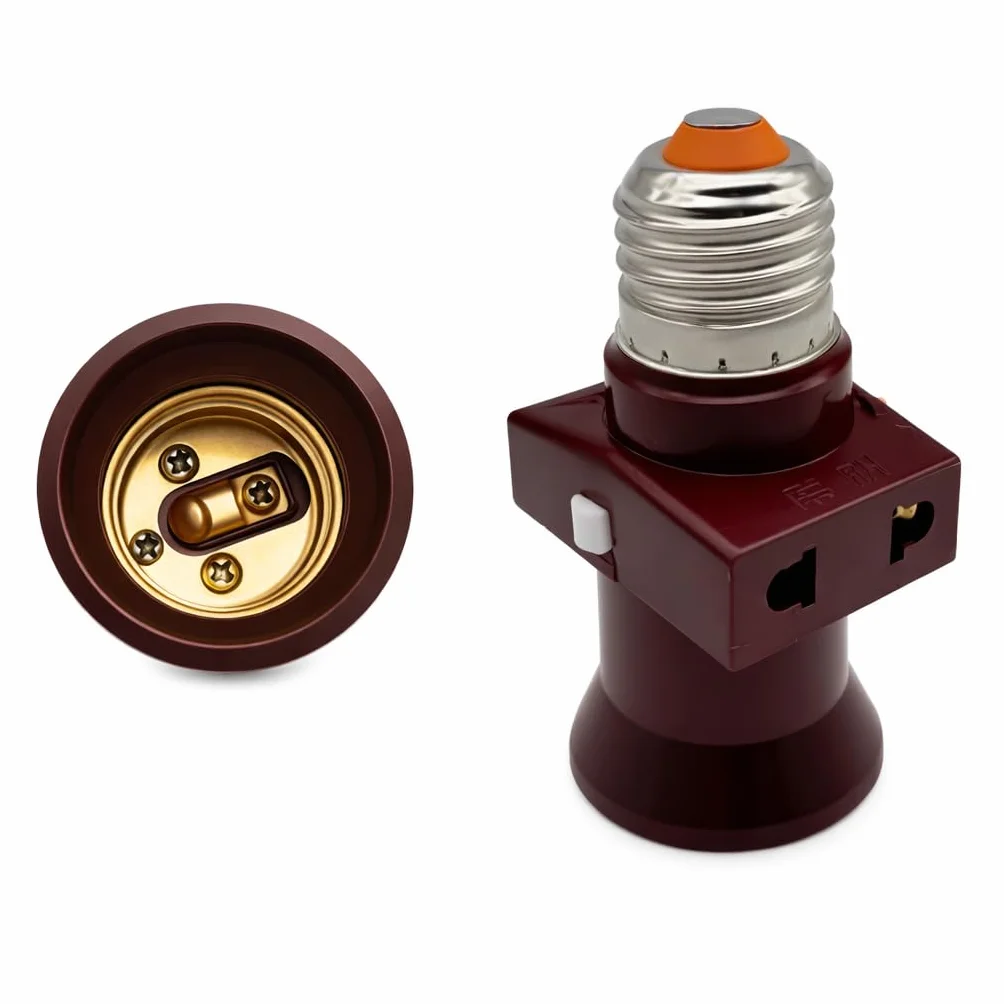 MarketKingStore oprawka do lampy, tworzywo sztuczne, oprawa z nakrętką E27 z przełącznikiem 6 A [klasa energetyczna A]