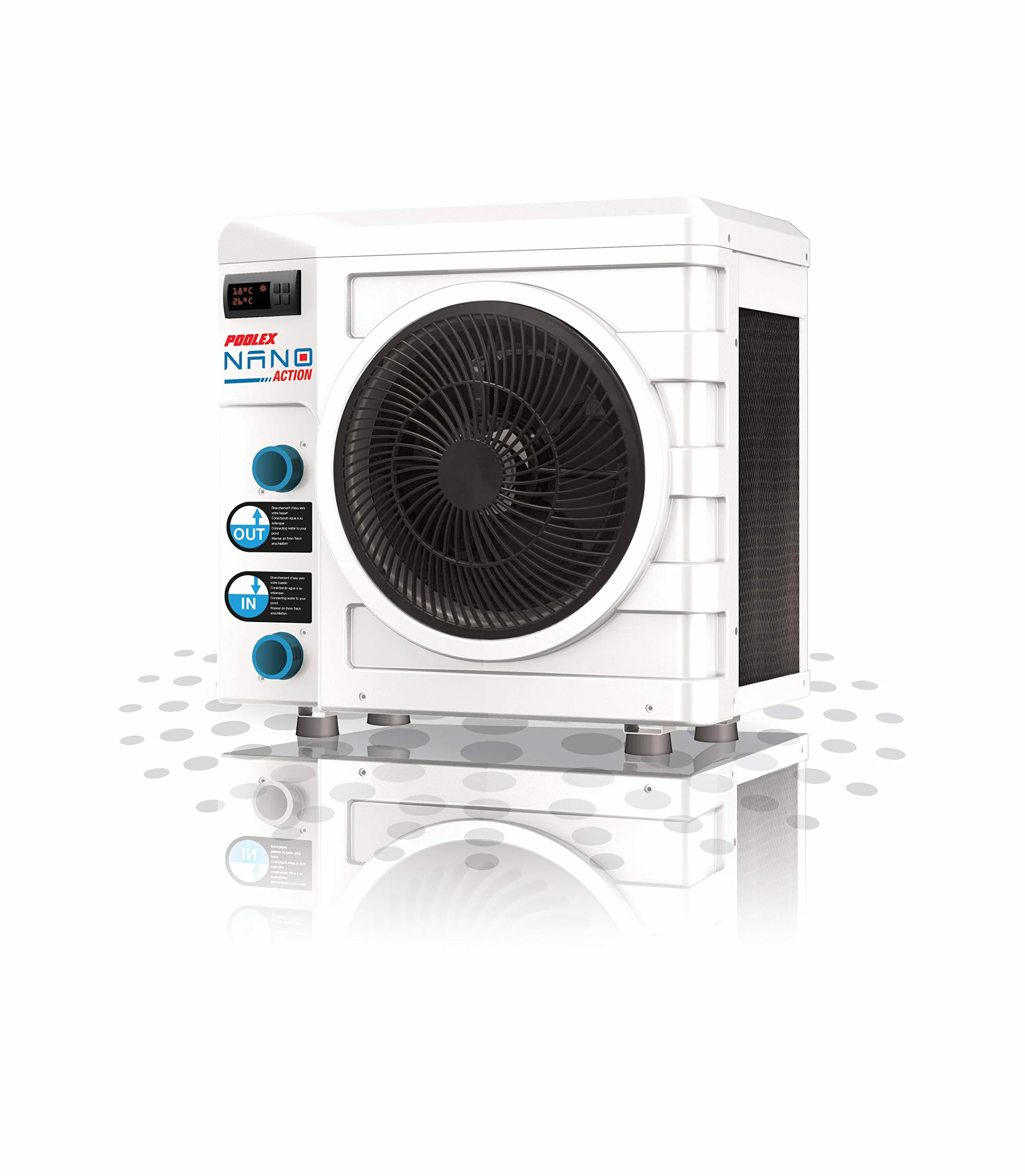 Poolex Nano 5KW Pompa Ciepła Biały Czarny 20-35m³