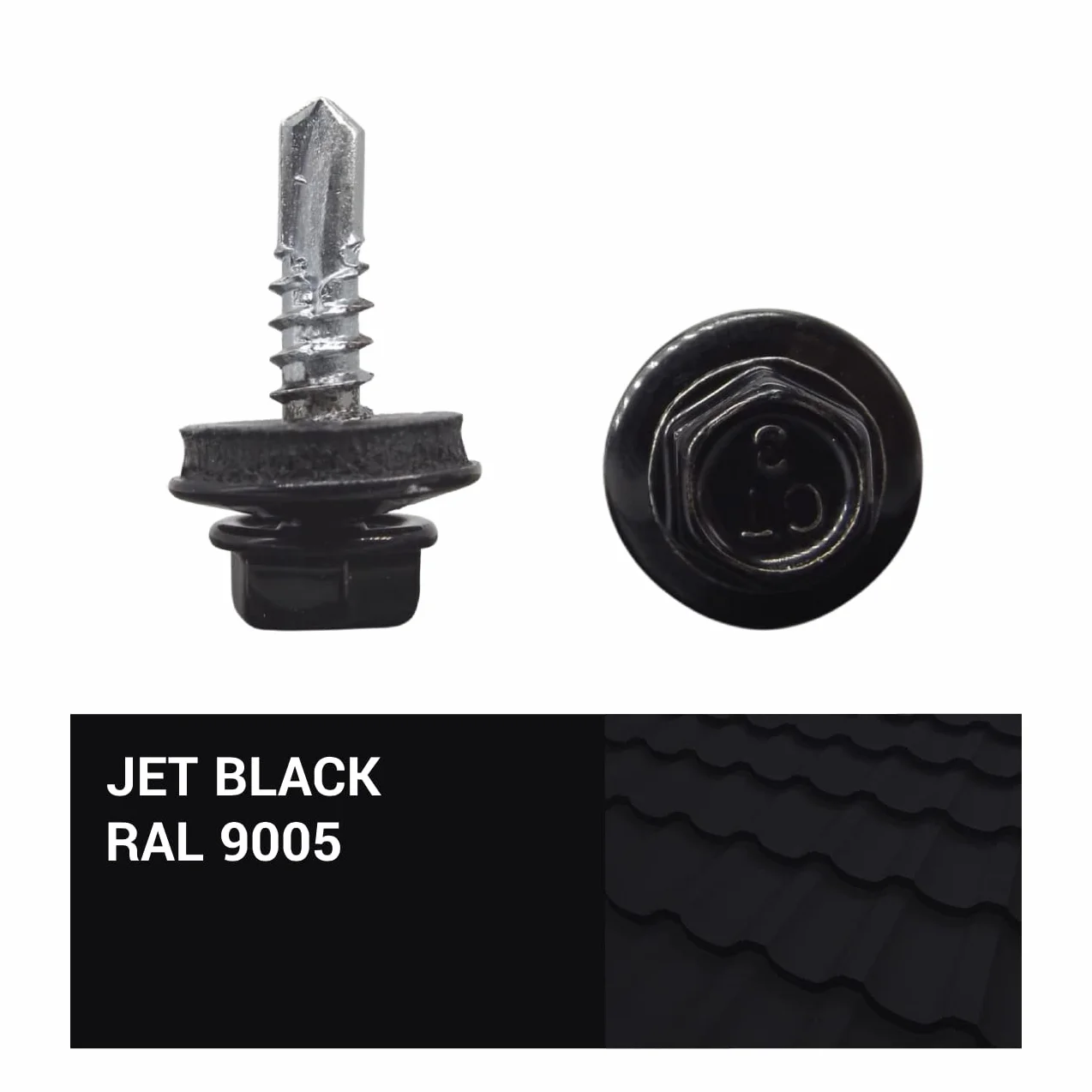 (300 sztuk) Śruby do dachów metalowych, 4,8 x 19 mm śruby samowiercające z podkładkami EPDM, lakierowana głowica podkładki, śruba z blachy metalowej (300, RAL 9005)