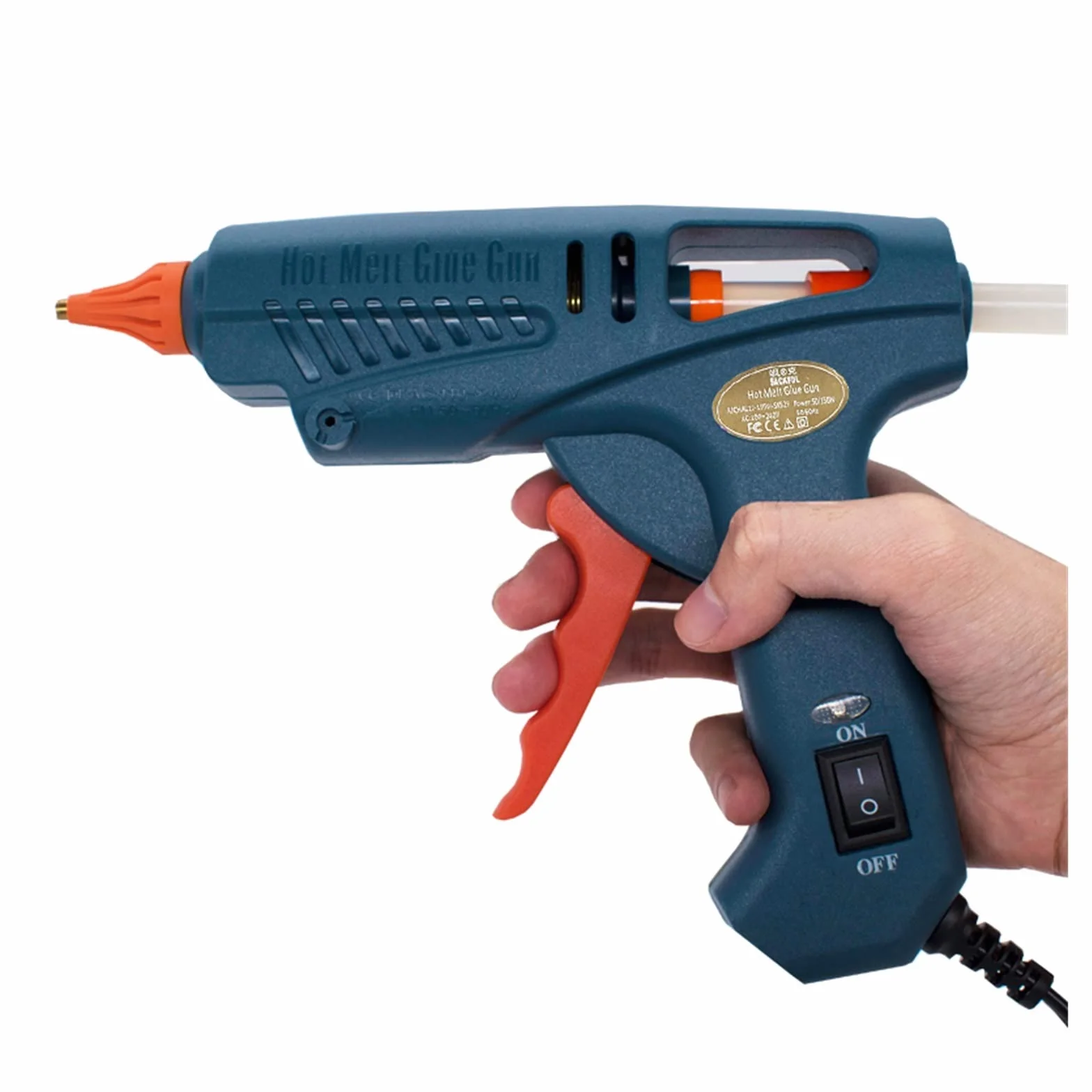 Pistolet do Kleju, Pistolet do kleju Torba narzędziowa 50W/150W 100W Pistolet do klejenia na gorąco Miedziana dysza do 11mm klej w sztyfcie do domu DIY, prezenty świąteczne, rzemiosło(Set C,TYPE_100W)