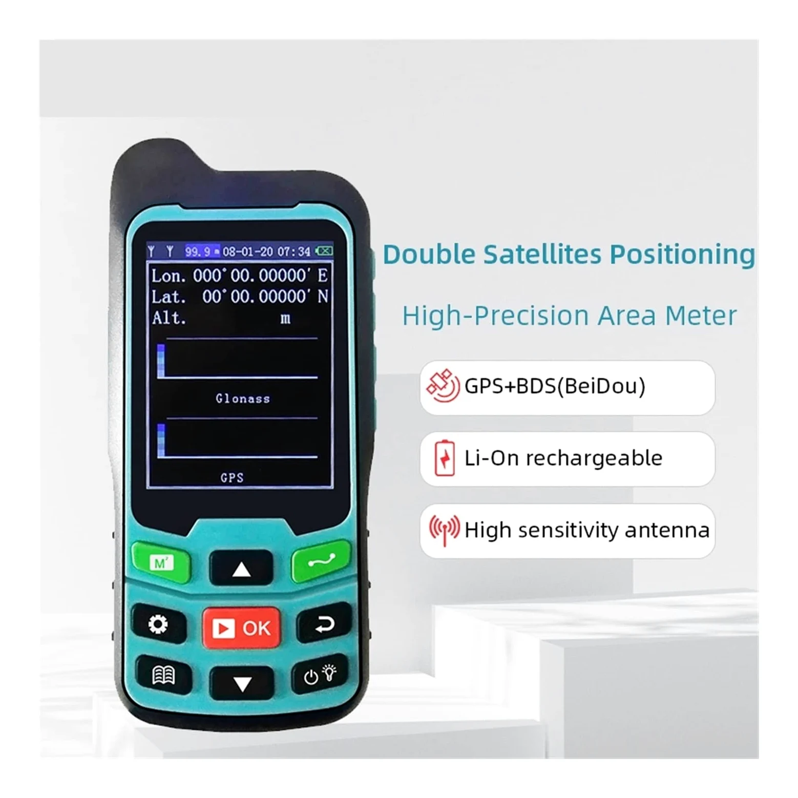 Mierniki odległości, GPS/pług miernik gruntu MC8042 ręczny miernik obszaru GPS Tester przyrząd do pomiaru gruntów pług nawigacja miernik powierzchni terenu(8066A)