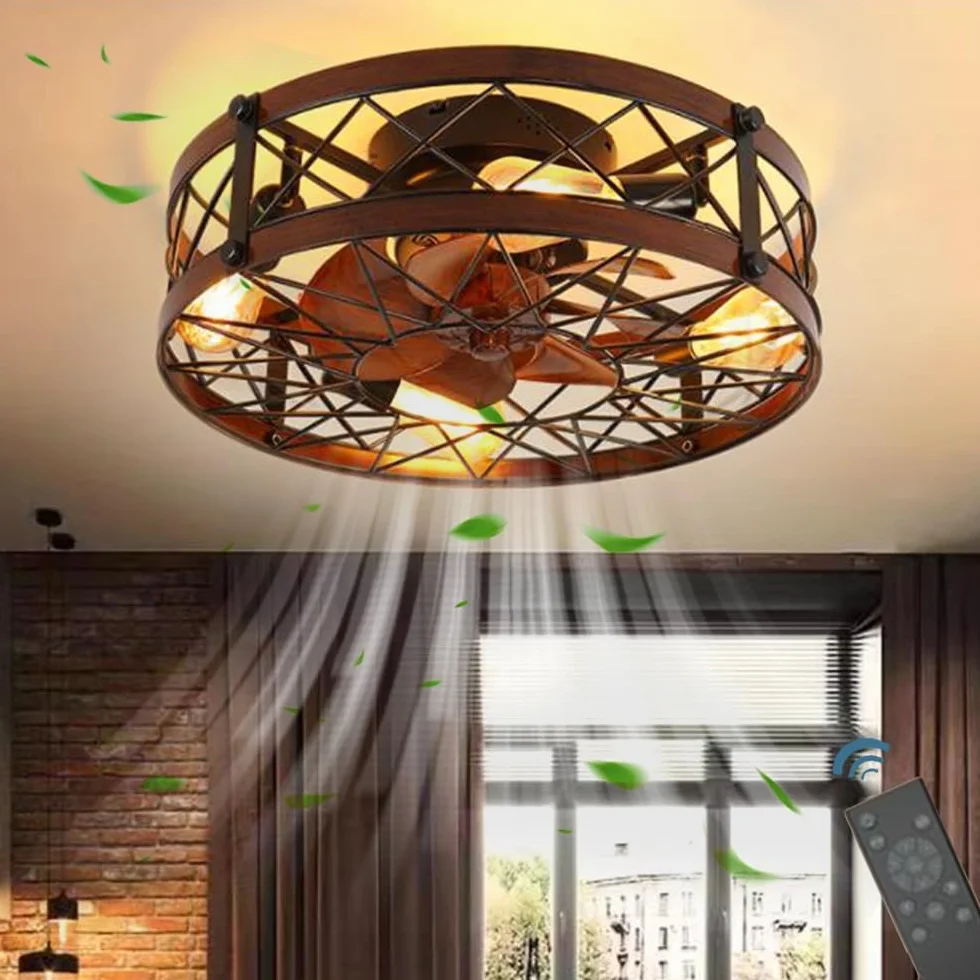 Retro Wentylator Sufitowy Z Oświetleniem I Pilotem Odwracalny Wentylator Cicha Lampa Sufitowa Z Wentylatorem Industrialna Lampa Do Sypialni Zabytkowa Lampa Sufitowa Do Salonu Jadalni Kuchni