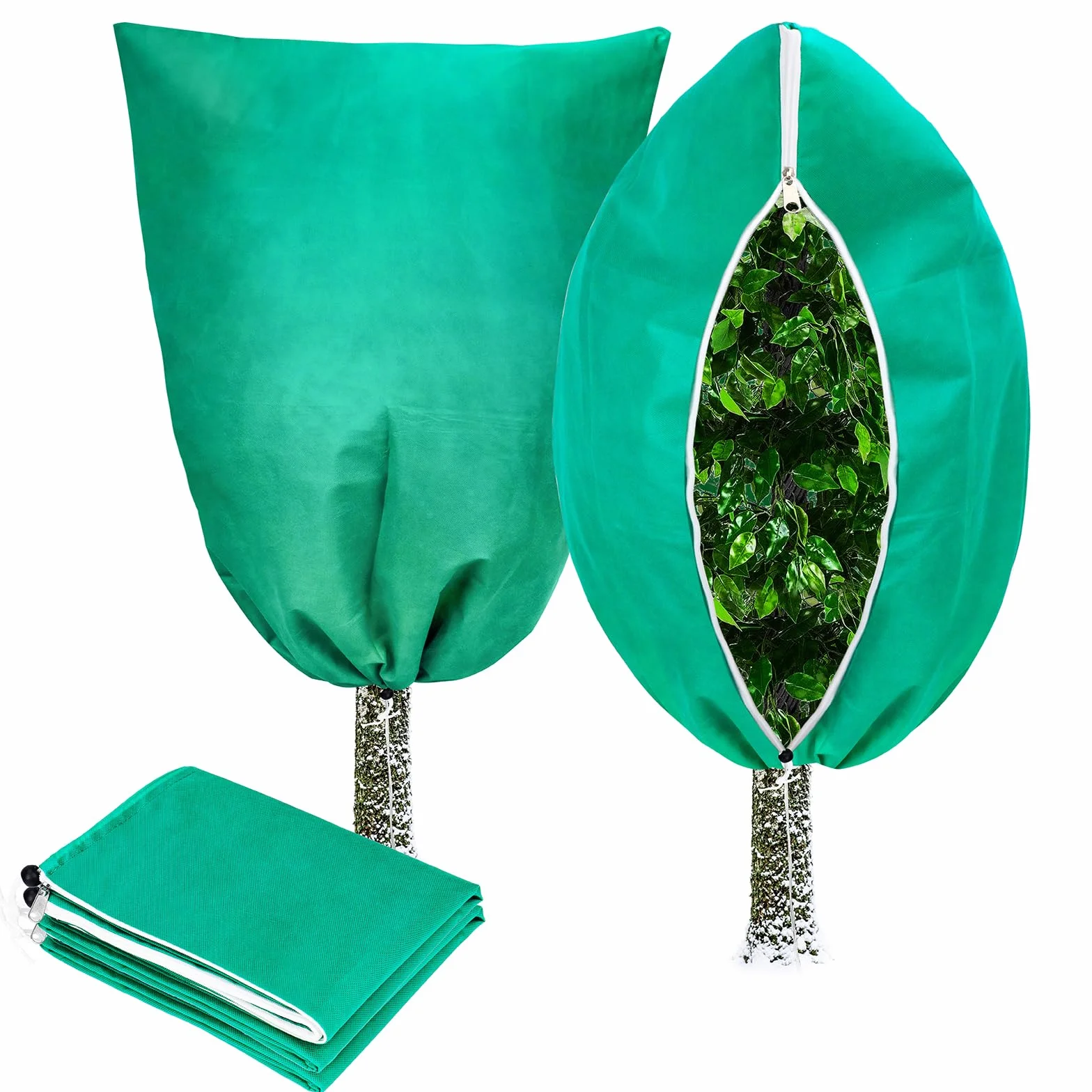 Hysagtek Ochrona roślin na zimę, 2 szt., ochrona roślin doniczkowych, ochrona przed mrozem, zimnem, worek ochronny z zamkiem błyskawicznym (80 x 120 cm)