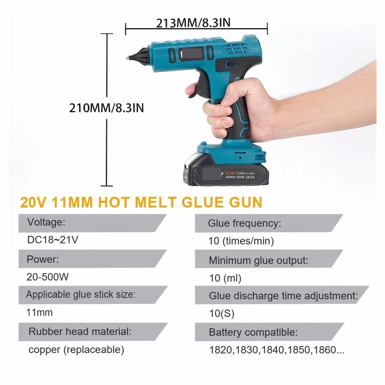 Pistolet do klejenia na gorąco, Bezprzewodowy Pistolet Do Gorącego Silikonu O Mocy 500 W I Elektryczny Klej(No Battery)