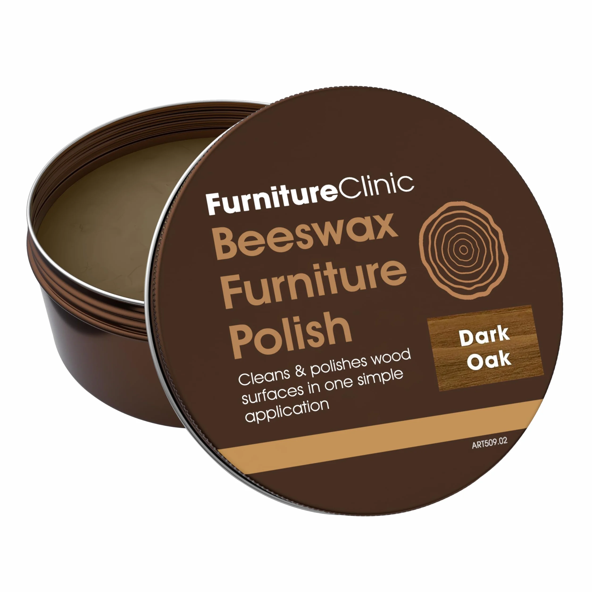 Furniture Clinic Lakier do drewna i mebli w kolorze ciemnego dębu, 200 ml, naturalny wosk do drewna, do wszystkich rodzajów mebli i powierzchni drewnianych, kolor, ochrona i ulepszanie drewna