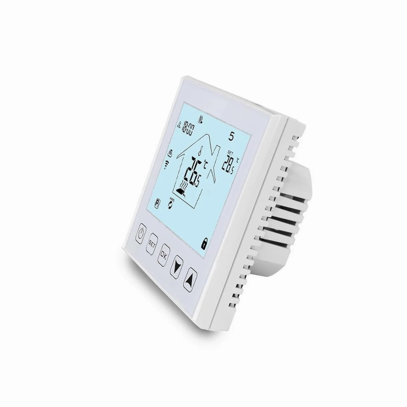 Smart WiFi Touch Termostat Bezprzewodowy regulator temperatury do wody/elektrycznego ogrzewania podłogowego Woda/kocioł gazowy działa Precyzja łatwość Konfiguracji(16A Electric White)