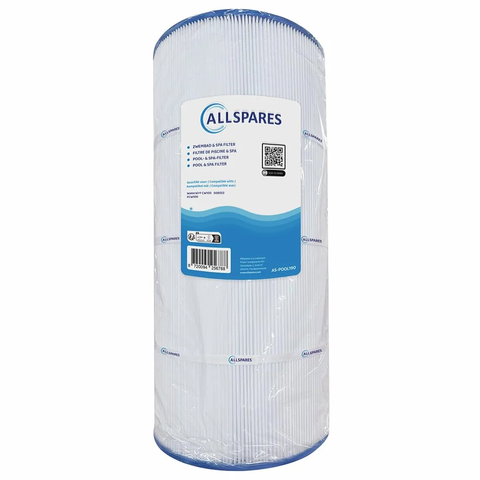 AllSpares Wkład filtrujący do basenu zamiennik do Waterair CW100 | FCW100 | 008553 | 8,92 m² | Ø 250 x 530 mm | uchwyt | otwór 150 mm
