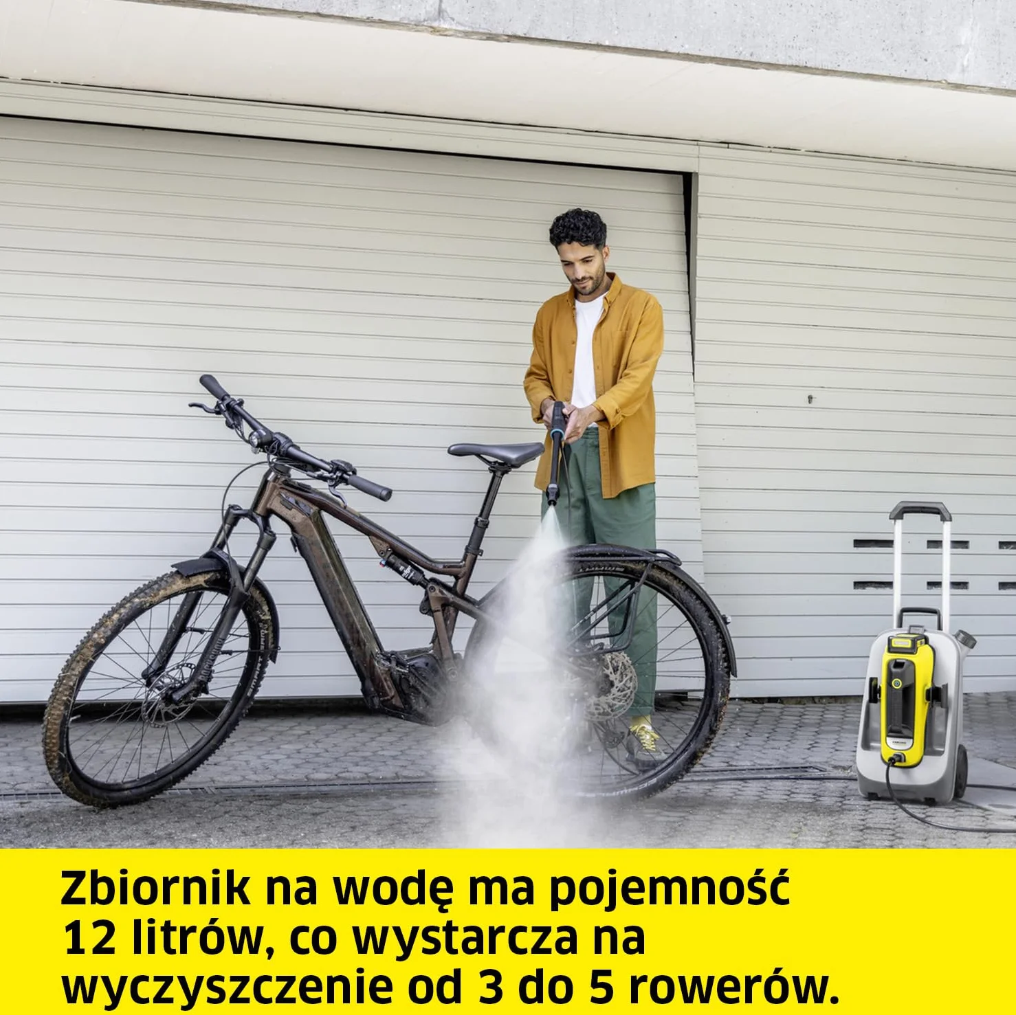 Kärcher zbiornik na wodę WT 12 l, duże koła i aluminiowy teleskopowy uchwyt, szczelna konstrukcja, oryginalny dodatek do myjki terenowej Kärcher OC 6-18