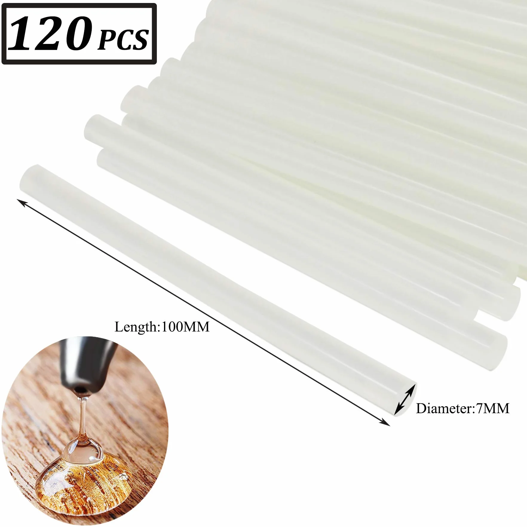 120 szt. wkłady do kleju topliwego 7 x 100 mm przezroczysty klej do pistoletu na gorąco 7 mm - przezroczysty