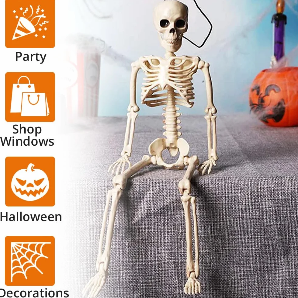 Realistyczne szkielety halloweenowe 40,6 cm dekoracje na Halloween 2 szt