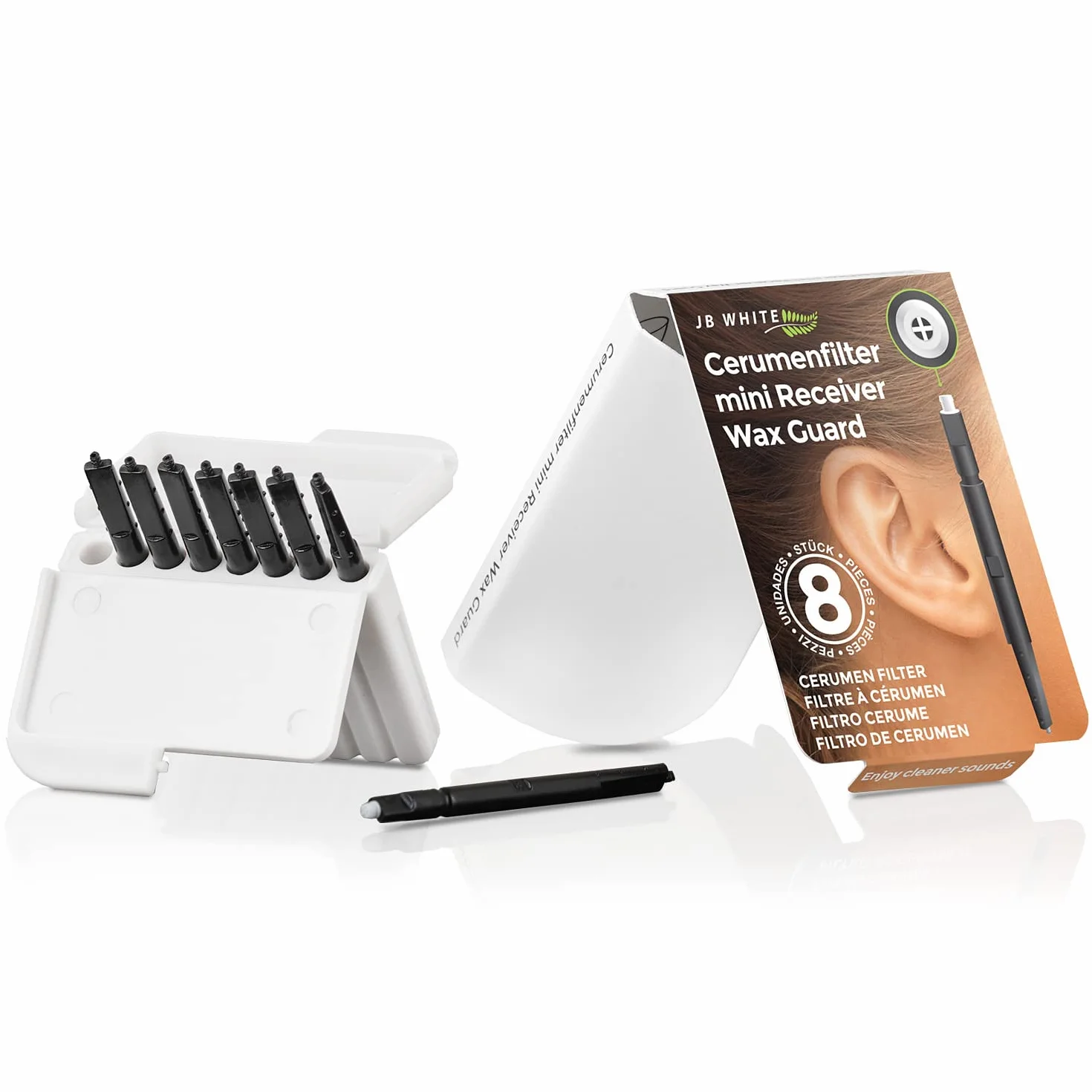 JB White 8 filtrów do uszu Mini-R WaxGuard kompatybilnych z aparatami do słuchu Signia Silk, słuchawkami Signia Ex oraz mini odbiornikami i mini odbiornikami 2.0 - zastępcze filtry do aparatów