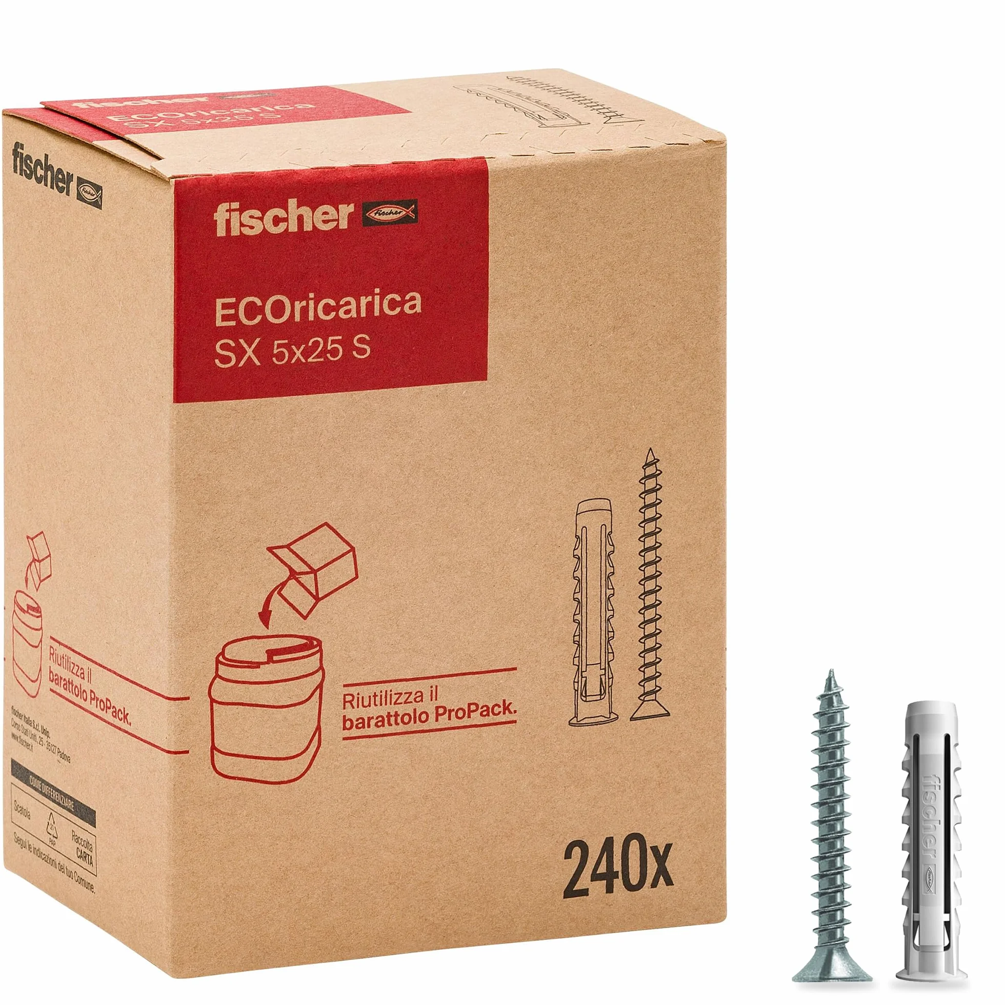 Fischer Napęd 240 kołków SX 5x25 S ze śrubą