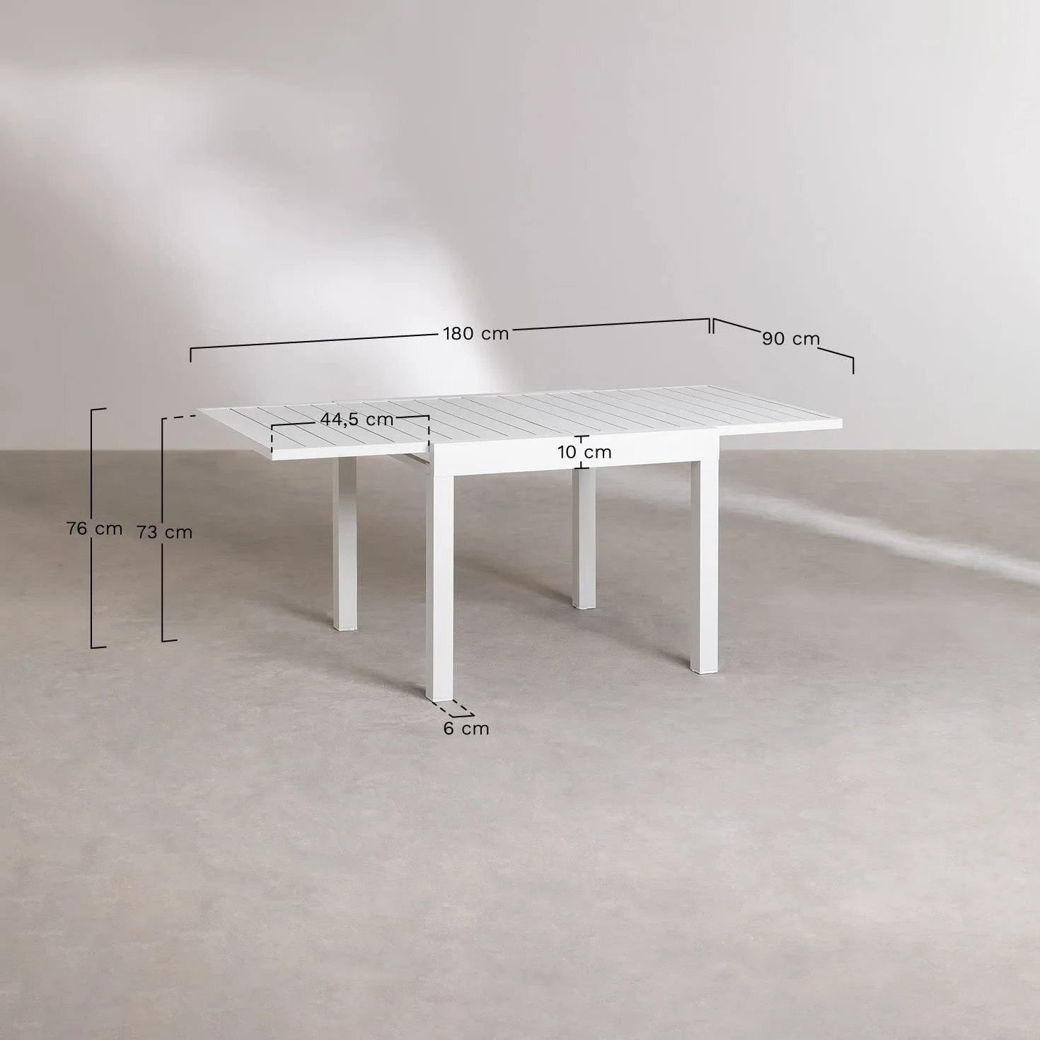 SKLUM Stół ogrodowy 90-180x90 cm rozkładany aluminiowy Starmi