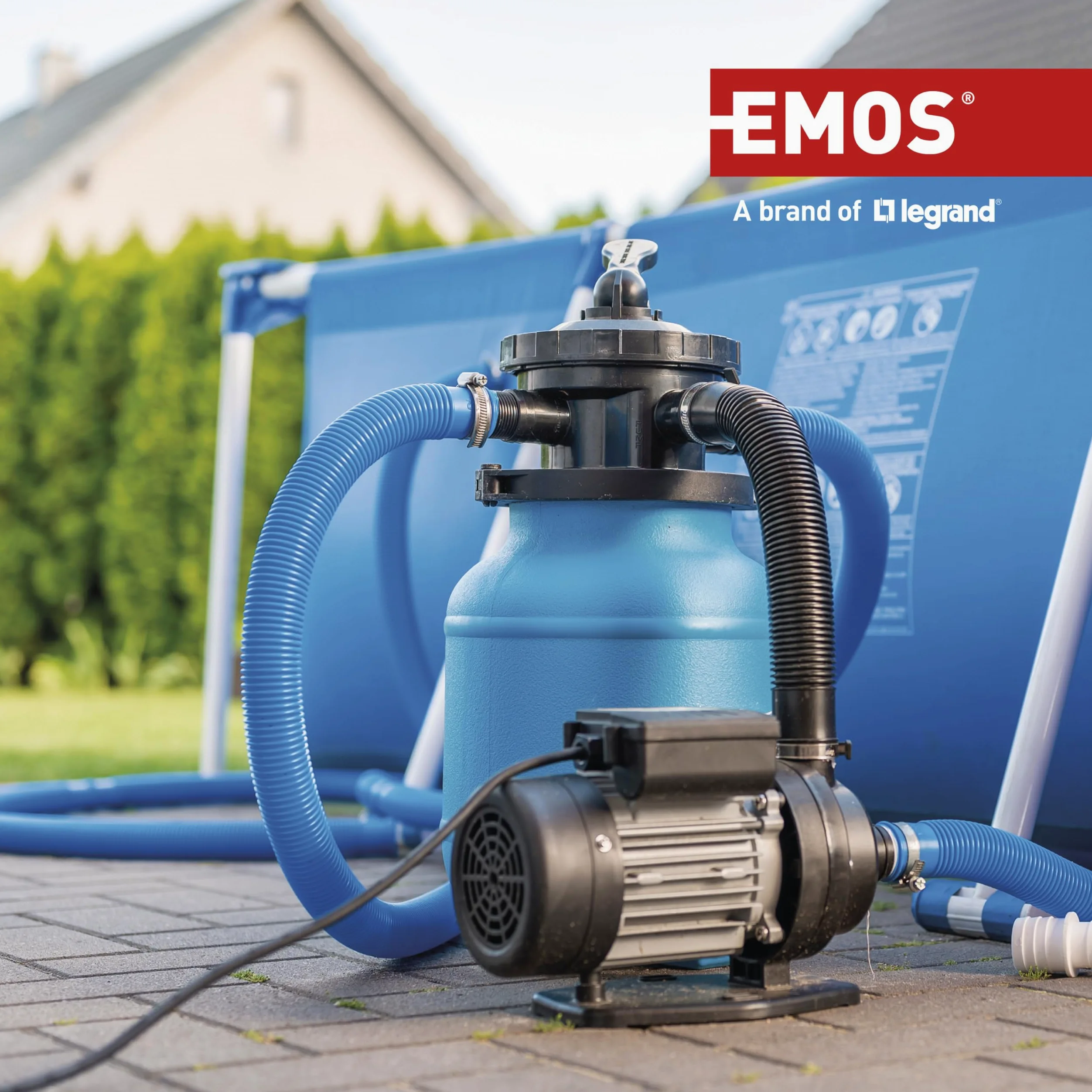 EMOS Przedłużacz bębnowy 50 m, 4 gniazda, IP44, wodoodporny i odporny na temperatury, 230 V 16 A 3680 W, H05RR-F3G 1,5 mm², zewnętrzny