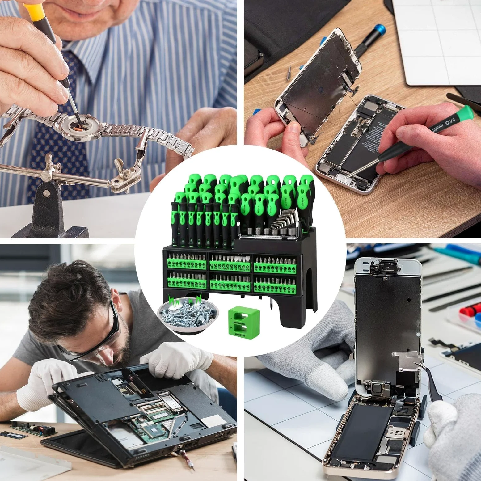 Zestawy Bitów Do Wkrętaków Przenośny Silnie Magnetyczny | Zestaw Przyrządów Śrubokrętowych Do Napraw Domowych Produkcji Przemysłowej Instalacji Elektrycznych i Napraw Dla Elektryków