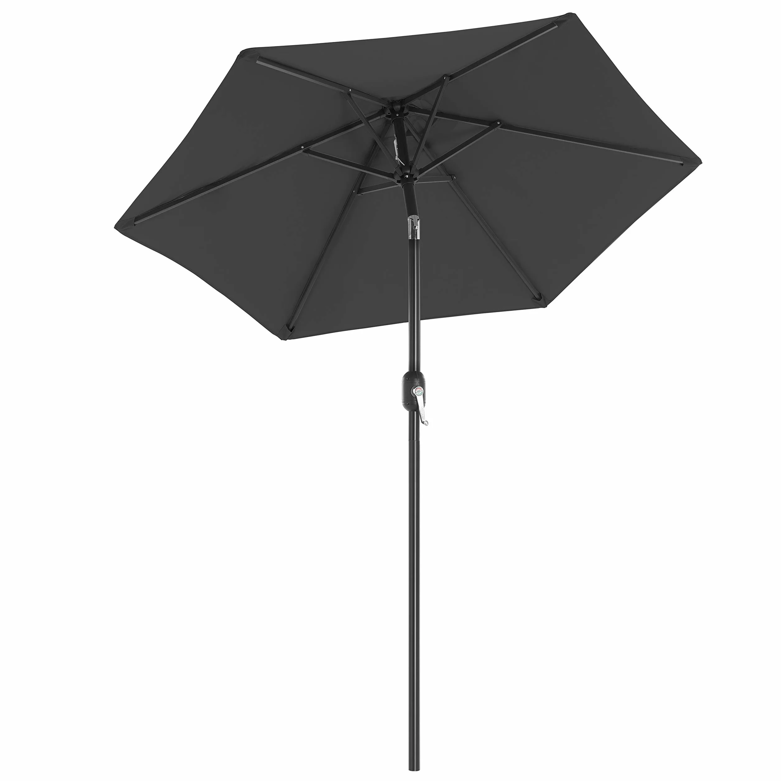 SONGMICS Parasol ogrodowy 2,1 m UPF 50+ nachylenie 30° uchwyt korbowy