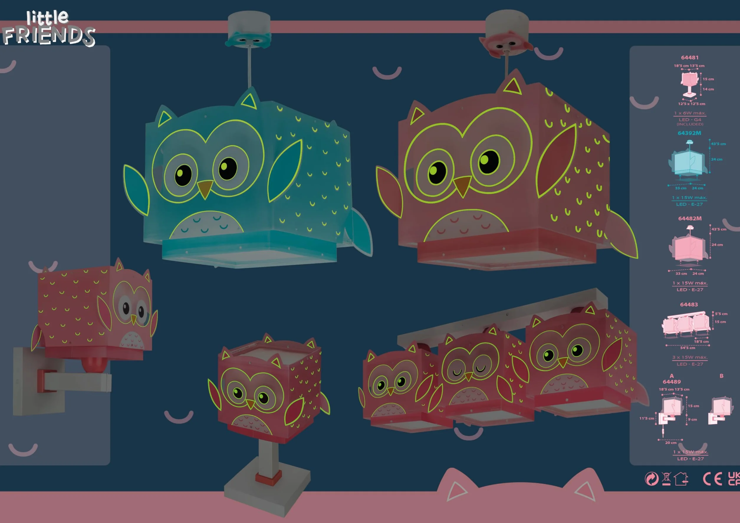 Dziecięcy kinkiet Dalber Little Owl Animals