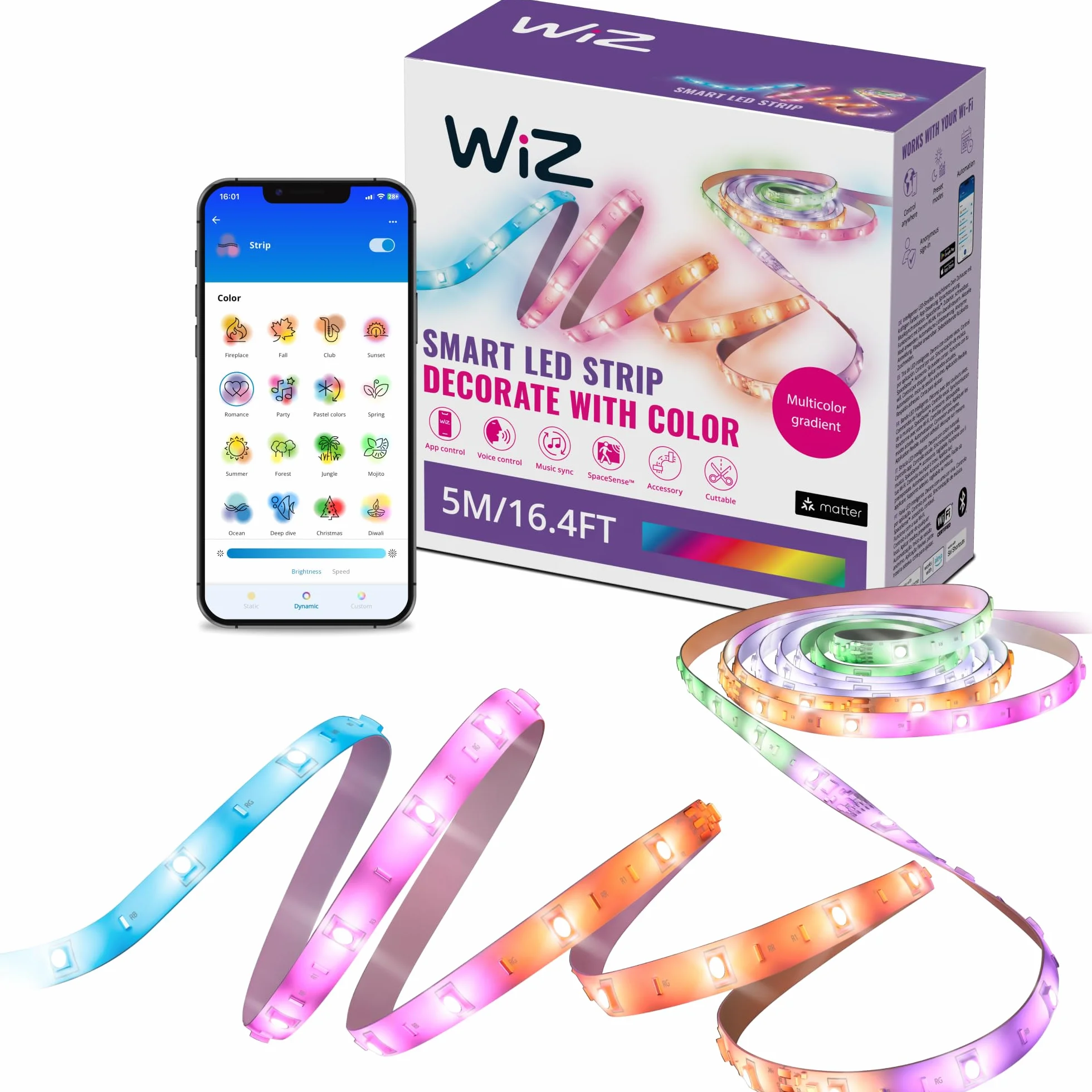 WiZ RGBIC LED strip 5m Type-C