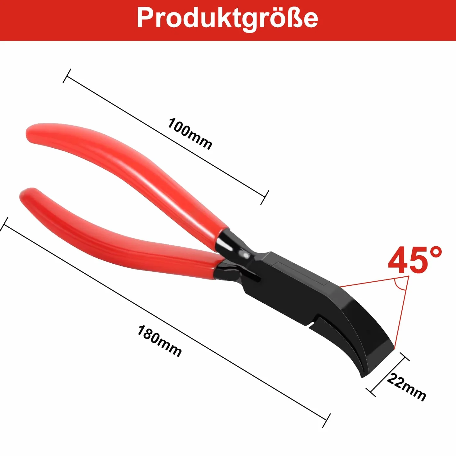 Szczypce składane 45 stopni, szczypce do blachy, szerokie 22 mm, szczypce do gięcia blachy, narzędzie z antypoślizgowym uchwytem, narzędzie do dekarza, narzędzie do gięcia i wygładzania blach