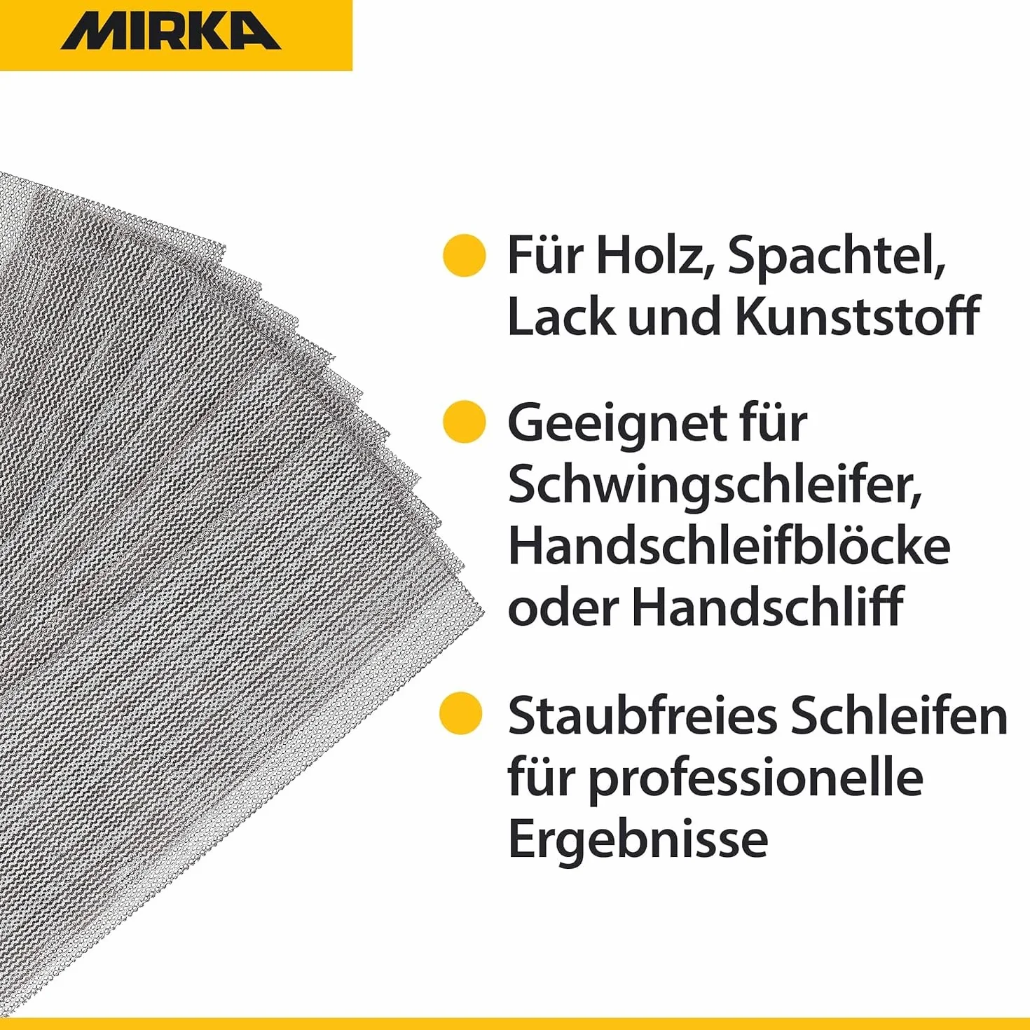 Mirka Abranet siatka ścierna 80x230mm / arkusze ścierne na rzep/ziarnistość P120 / 10 sztuk / AE175F1012 / do bezpyłowego szlifowania drewna, szpachli, lakierów, tworzyw sztucznych