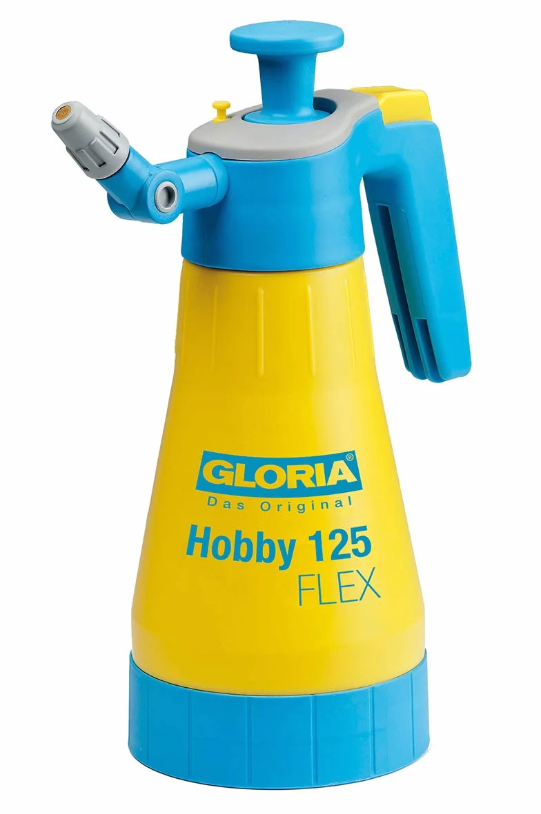 Gloria Hobby 125 FLEX Opryskiwacz Ciśnieniowy | Ogrodowy i Ręczny | Pojemność 1,25 l | Z Dyszą Przegubową i Funkcją Natrysku 360° | Oprysk Nad Głową