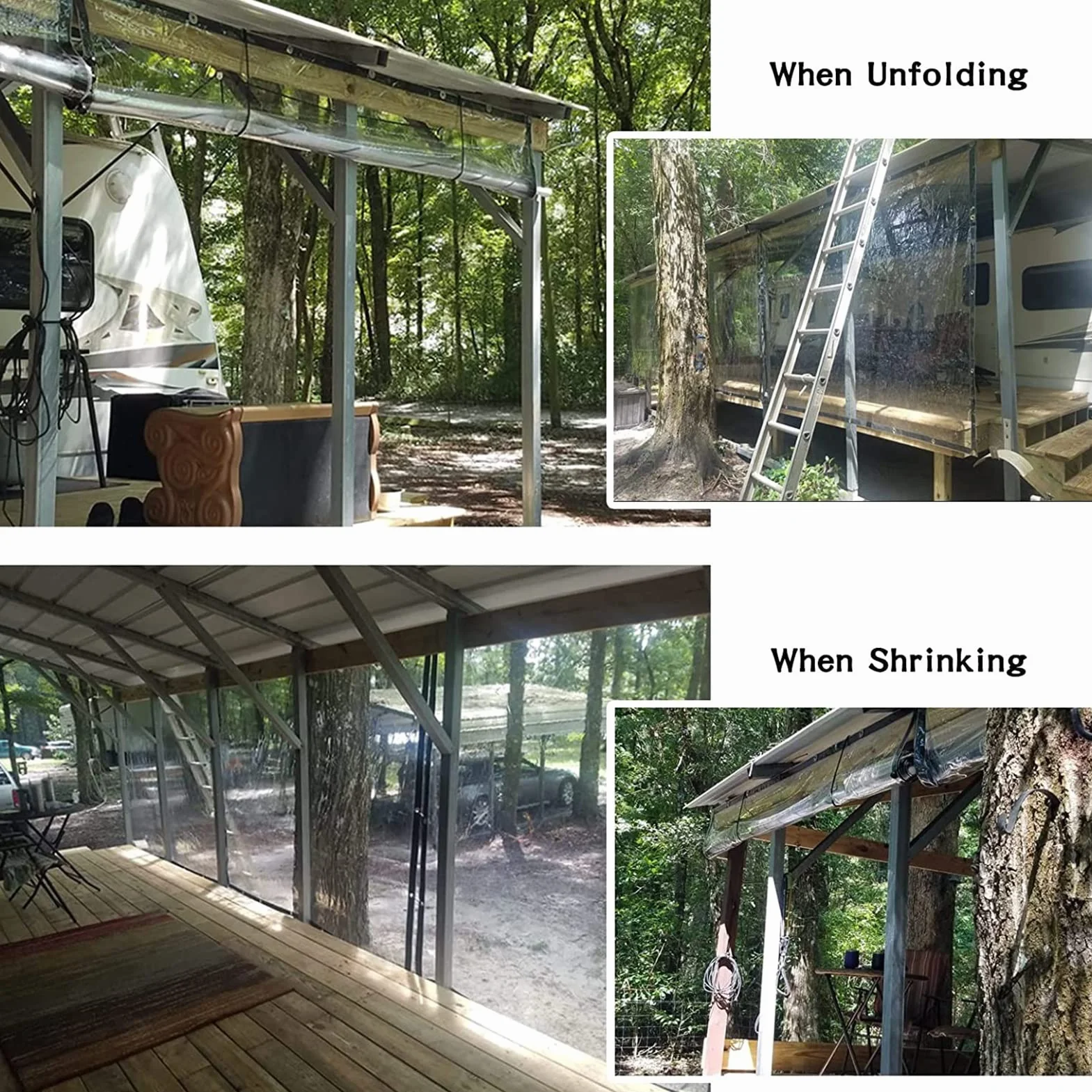 Przeźroczysta Plandeka Zasłona Outdoorowa Wiatroodporna Balkonowa 2x1.5m