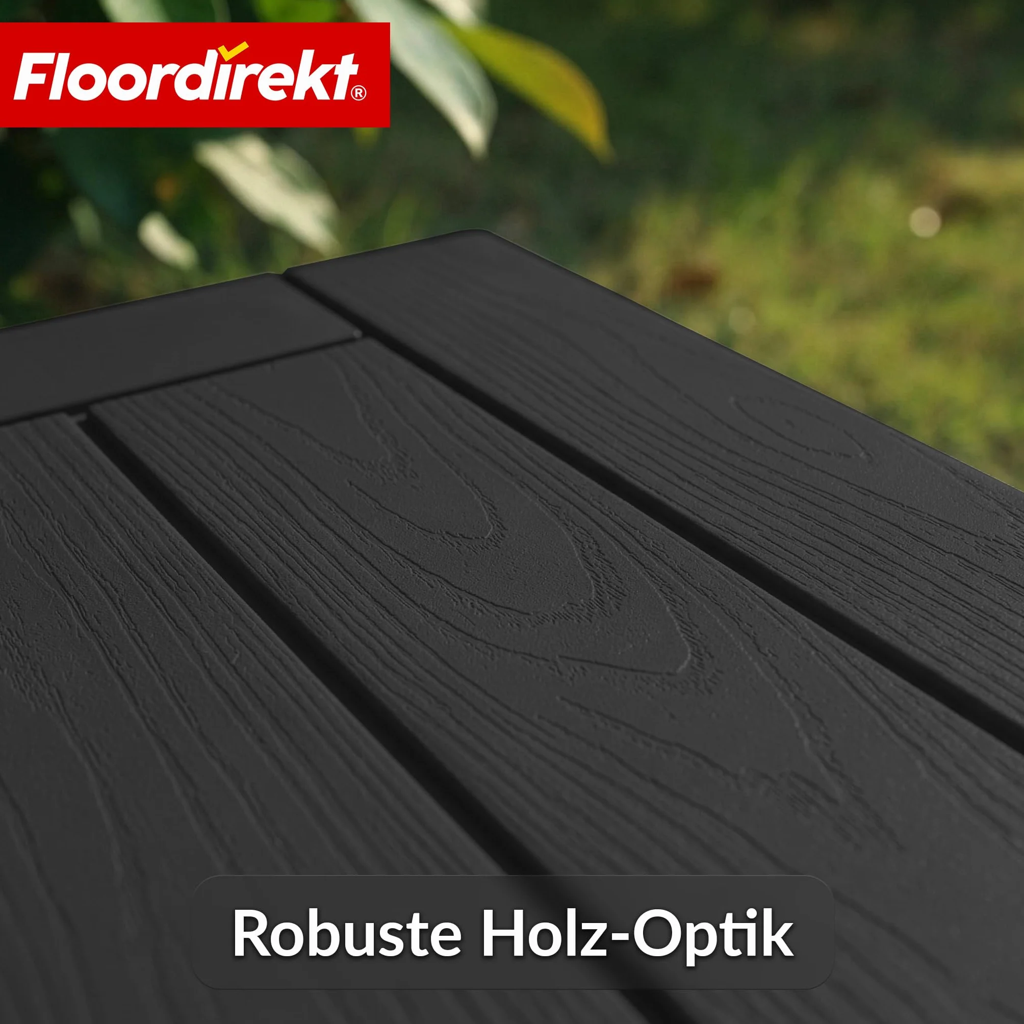 Floordirekt Pudełko do przechowywania, antracytowe, odporne na warunki atmosferyczne, na taras i balkon, 118 l, skrzynia ogrodowa, 56 x 43 x 53 cm (118 l)
