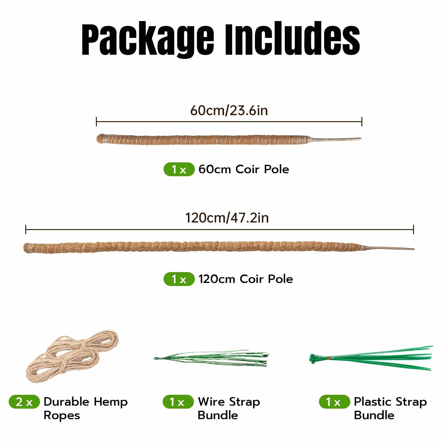 Mcbazel Monstera Moss Słupek do Roślin 60 cm 120 cm Elastyczny Korepetytor Akcesoria Roślin Pnących