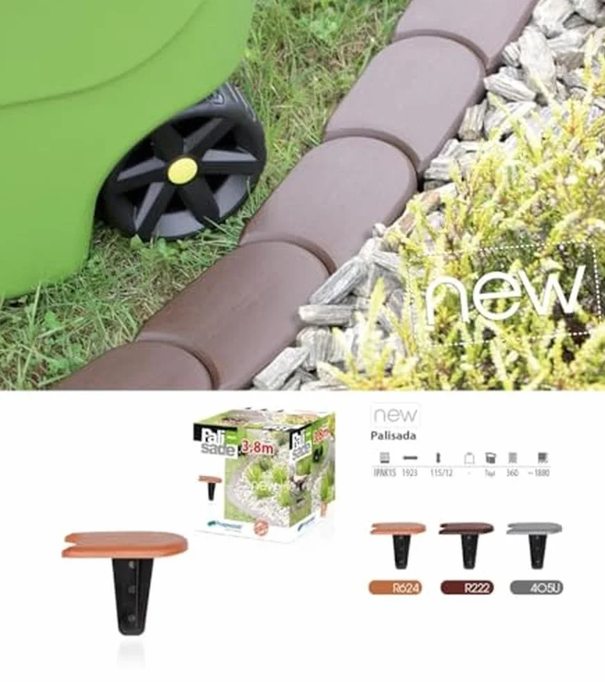 Prosper Plast IPAK1-405U 382,7 x 11,5 cm Palisada kamienia "Plazka" - kamień szary (32 sztuki)