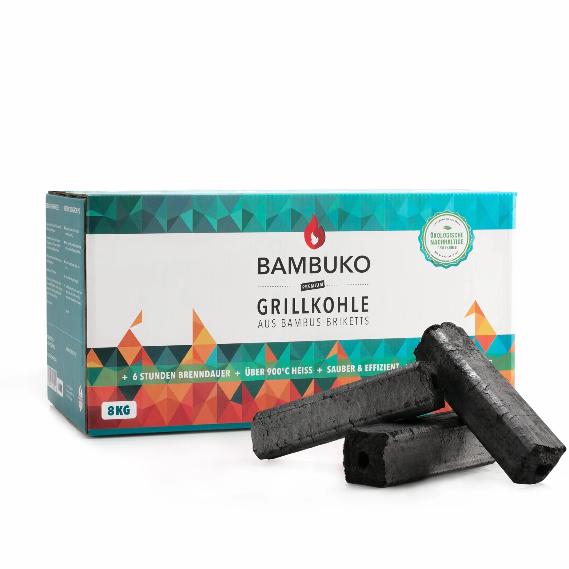 McBrikett BAMBUKO Premium węgiel do grilla 8 kg ekologiczny węgiel bambusowy
