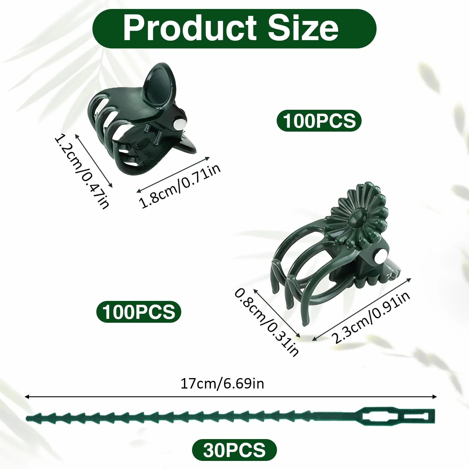 230 sztuk klipsów do roślin, wielokrotnego użytku, do storczyków, 30 regulowanych opasek do roślin, regulowany klips do roślin, łatwy w obsłudze, klips do łodyg roślin (zielone)