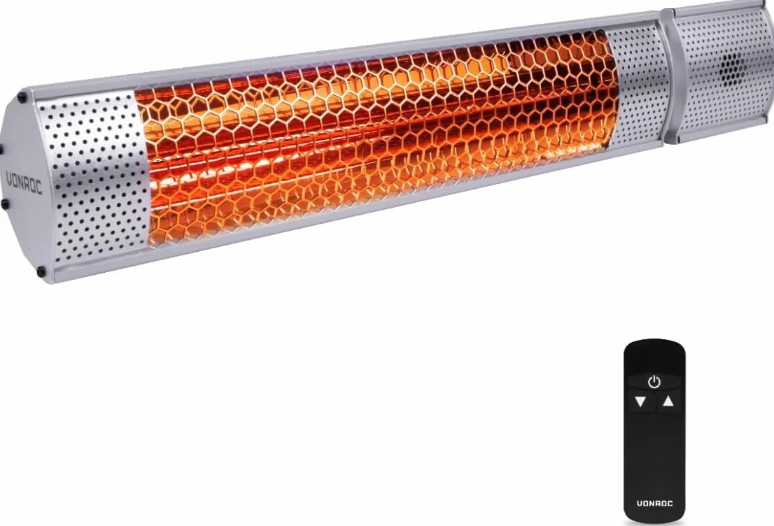 VONROC Elektryczny promiennik podczerwieni 2000 W IP65 srebrny