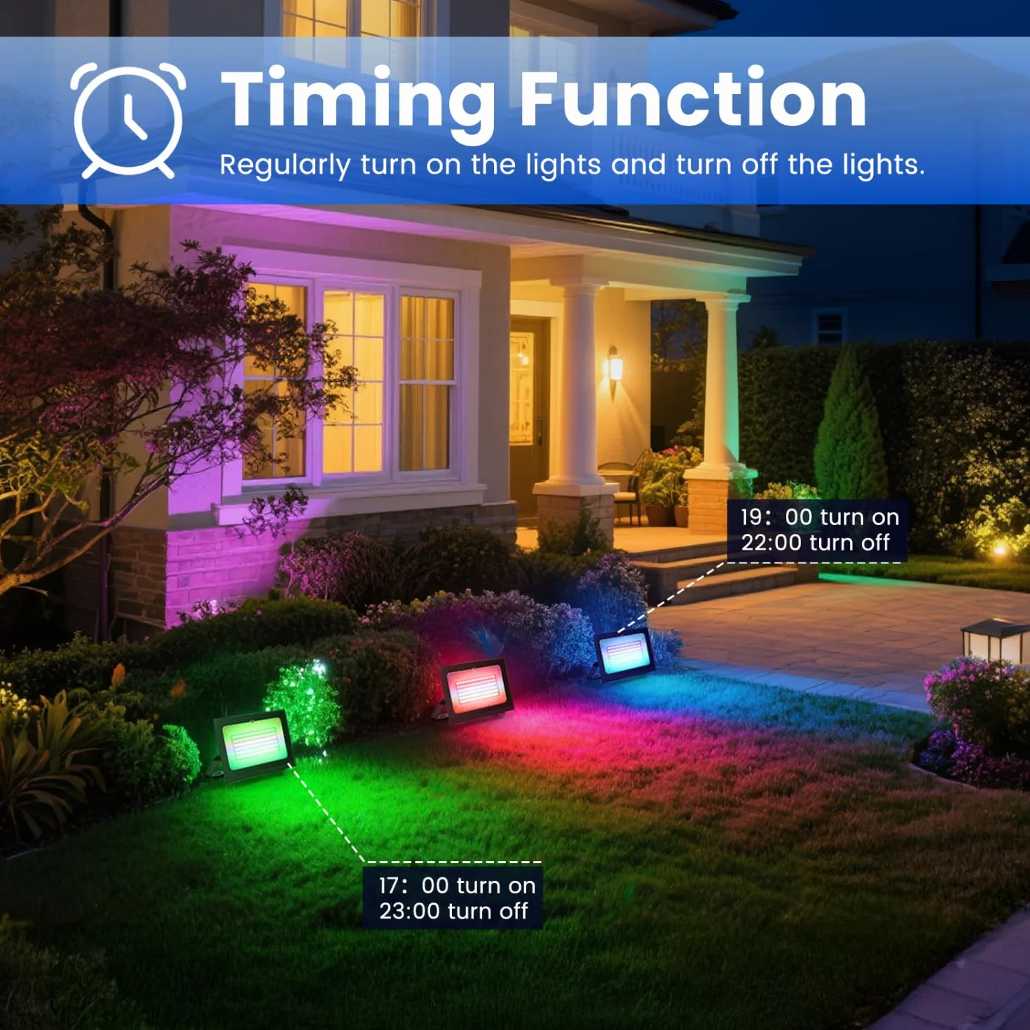 Aigostar - Zewnętrzny reflektor LED RGB, 50W, z pilotem zdalnego sterowania