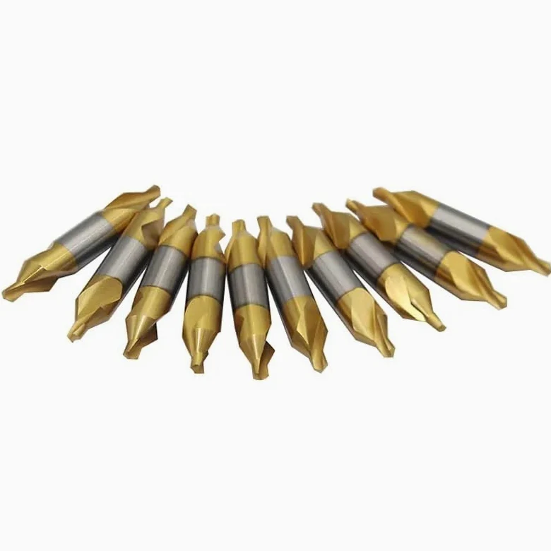Zestaw 10 bitów do wierteł stożkowych tytanowych HSS 4 mm, 60 stopni, A4, typ A, do wiercenia w metalu