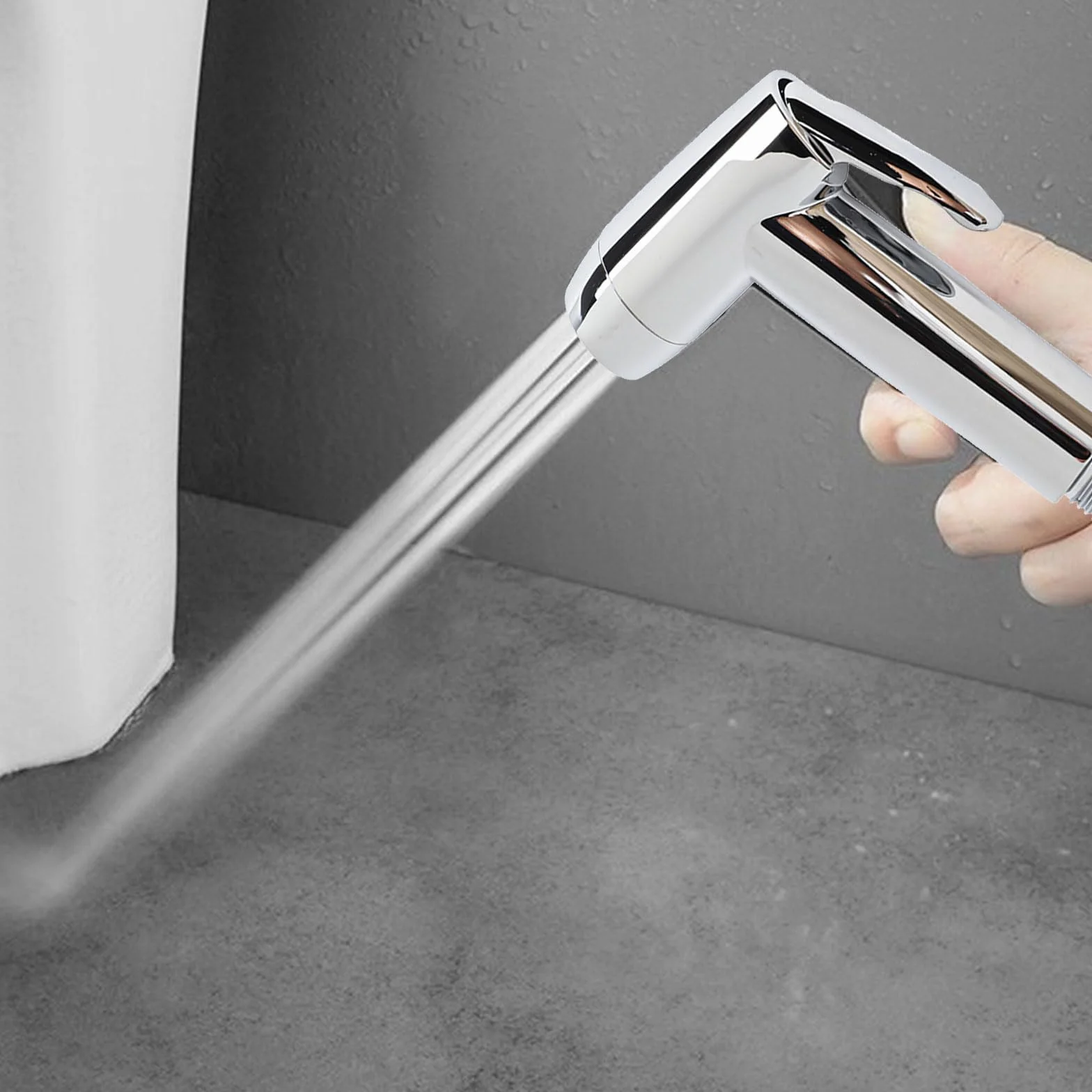 ISCBAFYX G1/2 Przenośny opryskiwacz 2 tryby Spray do toalety Wielofunkcyjny ręczny prysznic dla kobiet Bateria bidetowa (srebrna)
