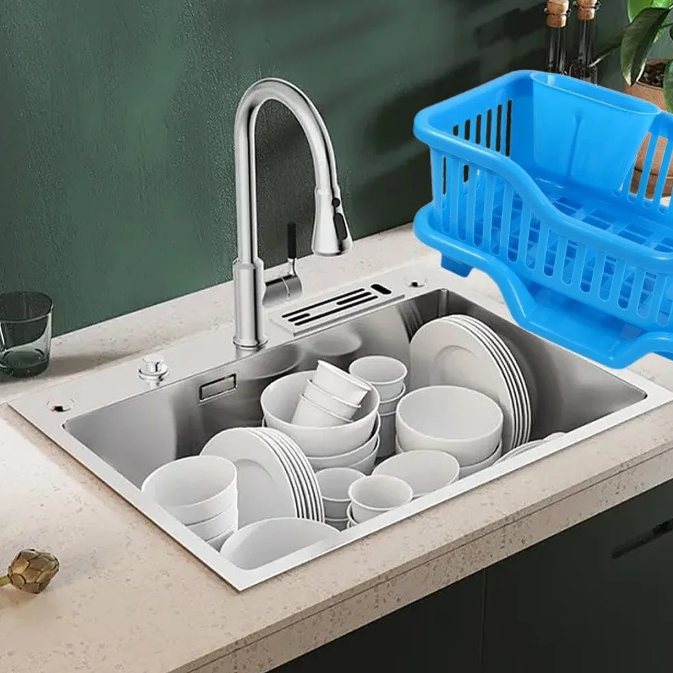 Suszarka do naczyń zlewozmywak odpływ plastikowy uchwyt na łyżkę kosz kuchenny przechowywanie do domowego rozwiązania (zielony) - i oszczędność miejsca