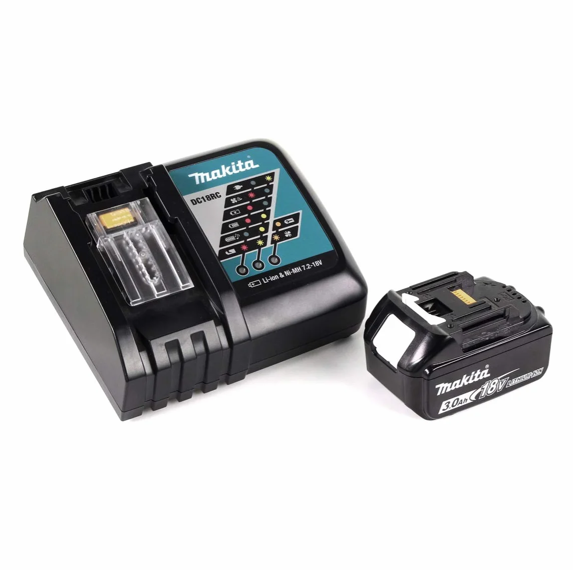 Makita DGA 511 RF1J akumulatorowa szlifierka kątowa 18 V 125 mm bezszczotkowa + 1 x akumulator 3,0 Ah + ładowarka + Makpac