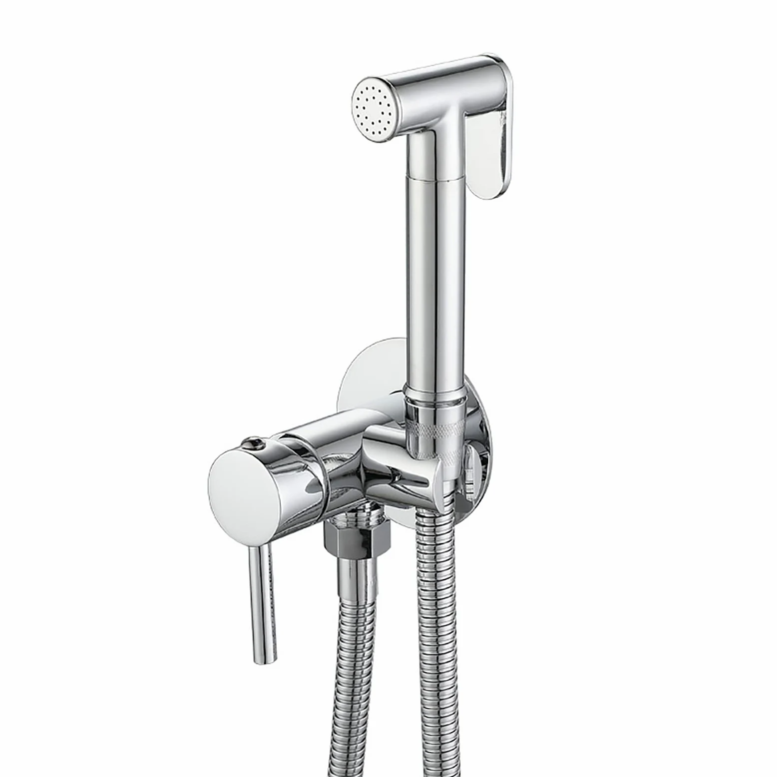 Ręczne przenośne bidet, Ręczna natryskowa słuchawka bidetowa do toalety, mosiężna, pojedyncza rączka, z wężem prysznicowym 150 cm, wielokolorowa(Chrome)